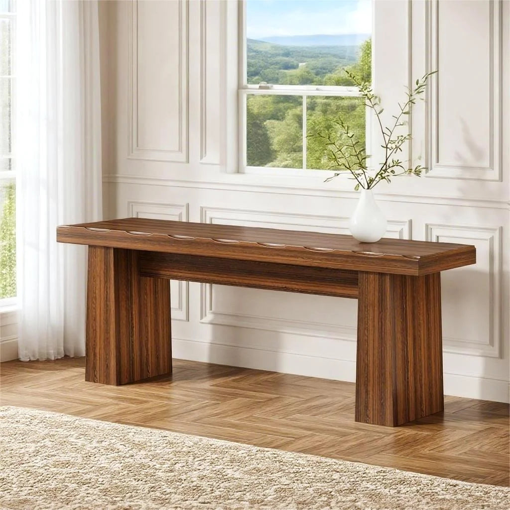 Fnova 48 Wooden Two - Person Backless Entryway Bench with Under - Bench Storage for Outdoor Garden. Living Room. Bedroom. Dining Room. Hallway