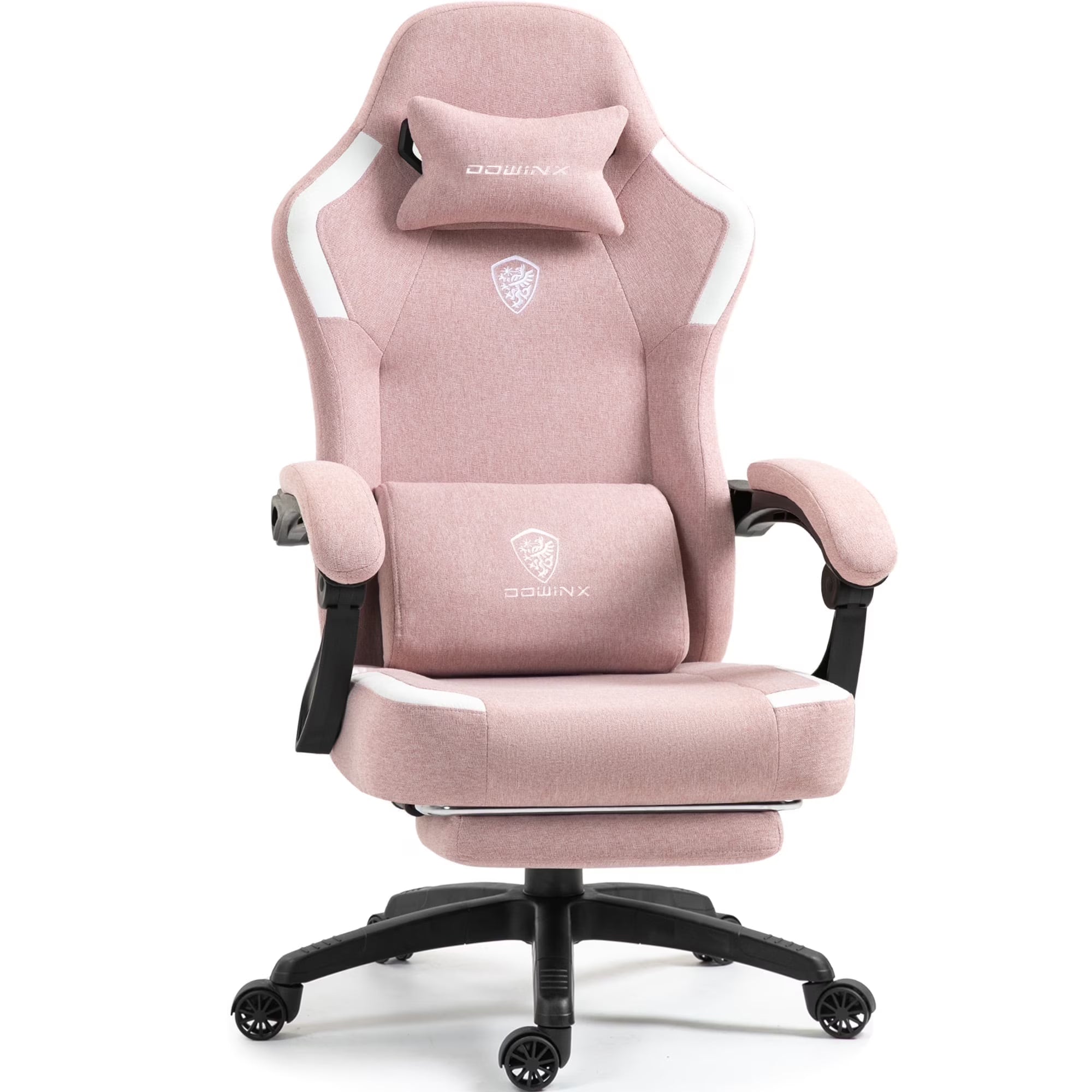 GOOSEA Fabric Gaming Chair with Pocket Spring Cushion. Breathable Computer Chair with Massage Lumbar Support and Footrest. High Back Office Chair for Adults. 300lbs. Grey