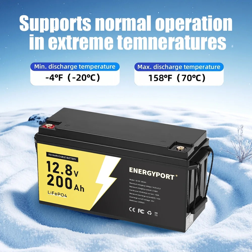 2pack 12V 200Ah LiFePO4 Battery. Built-in 200A BMS. Rechargeable Deep Cycles DIY Battery. 2560Wh Lithium Battery for Off-Grid and Home Solar System. Marine. Trailer. RV