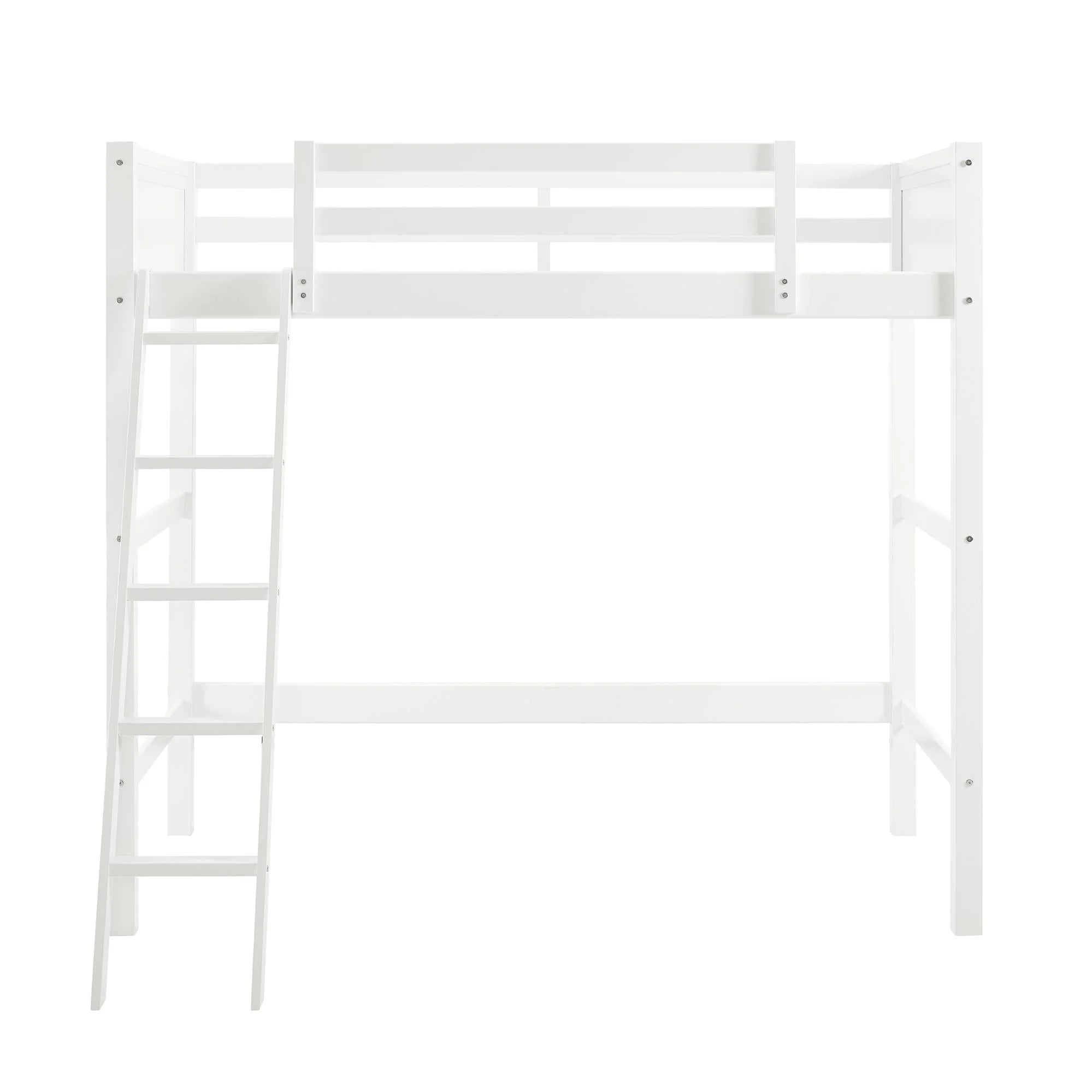 Your Zone Kiarah Twin Loft Bed with Ladder. White