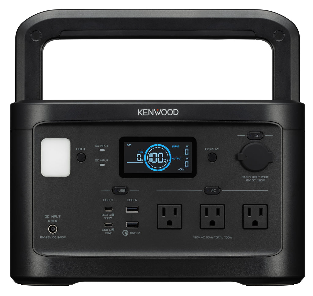 KENWOOD Portable Power Station BN-RK800. 700Wh Backup Lithium Battery. 120V/806W AC Outlets. USB Ports. Automatic Power Supply