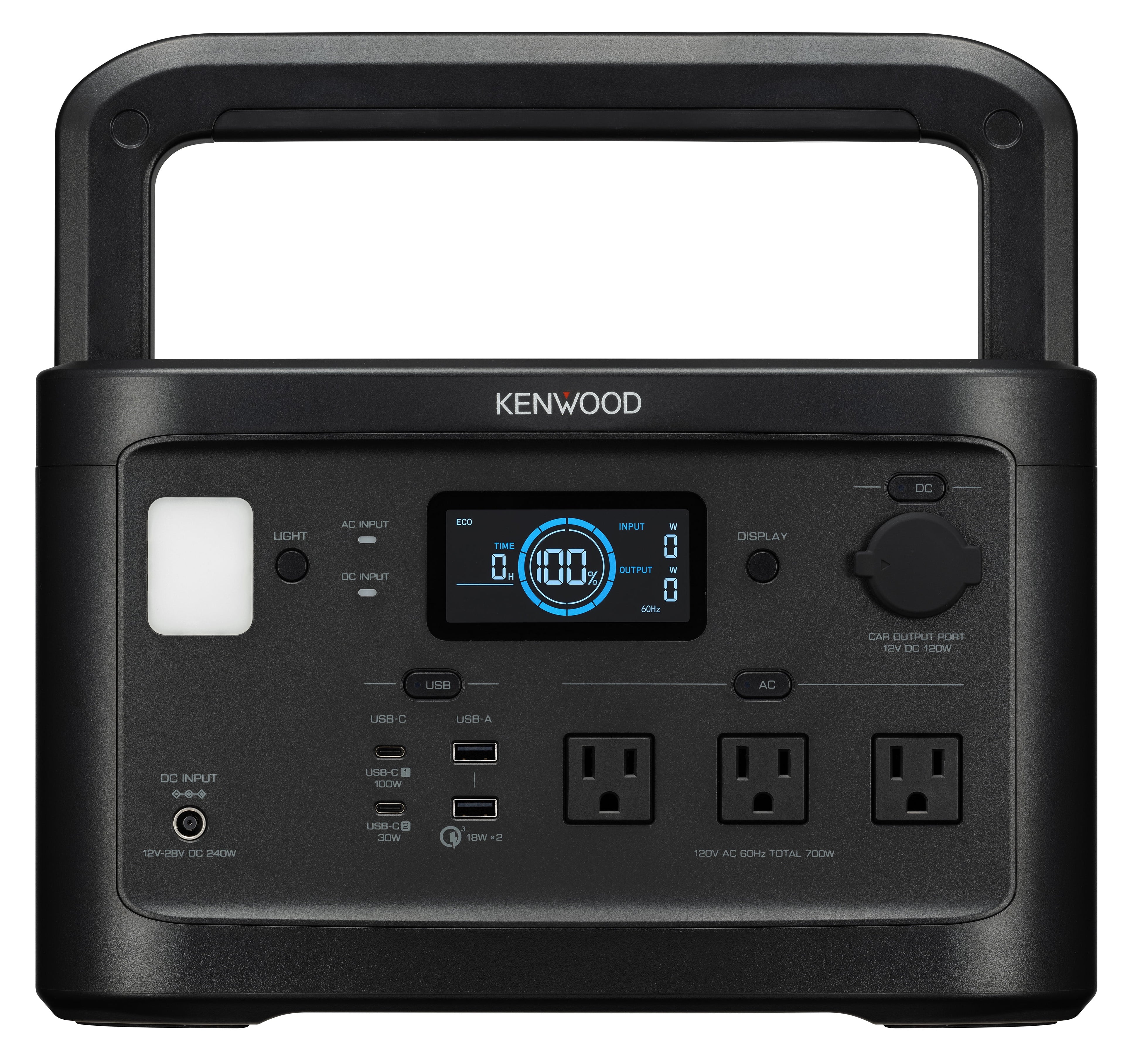 KENWOOD Portable Power Station BN-RK800. 700Wh Backup Lithium Battery. 120V/806W AC Outlets. USB Ports. Automatic Power Supply