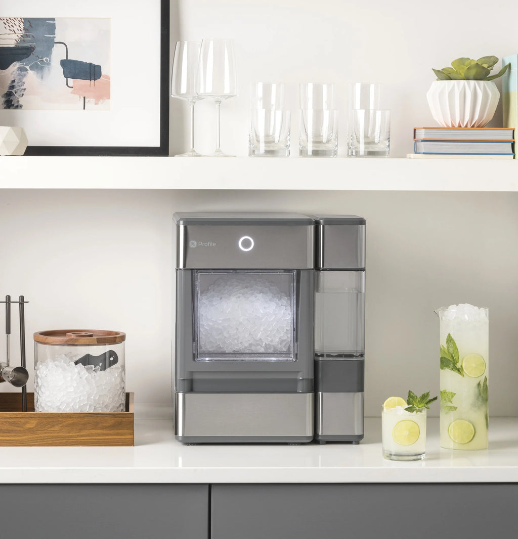 GE Profile? Opal? Nugget Ice Maker + Side Tank. Countertop Icemaker. Stainless Steel. 33lbs Daily Ice Production