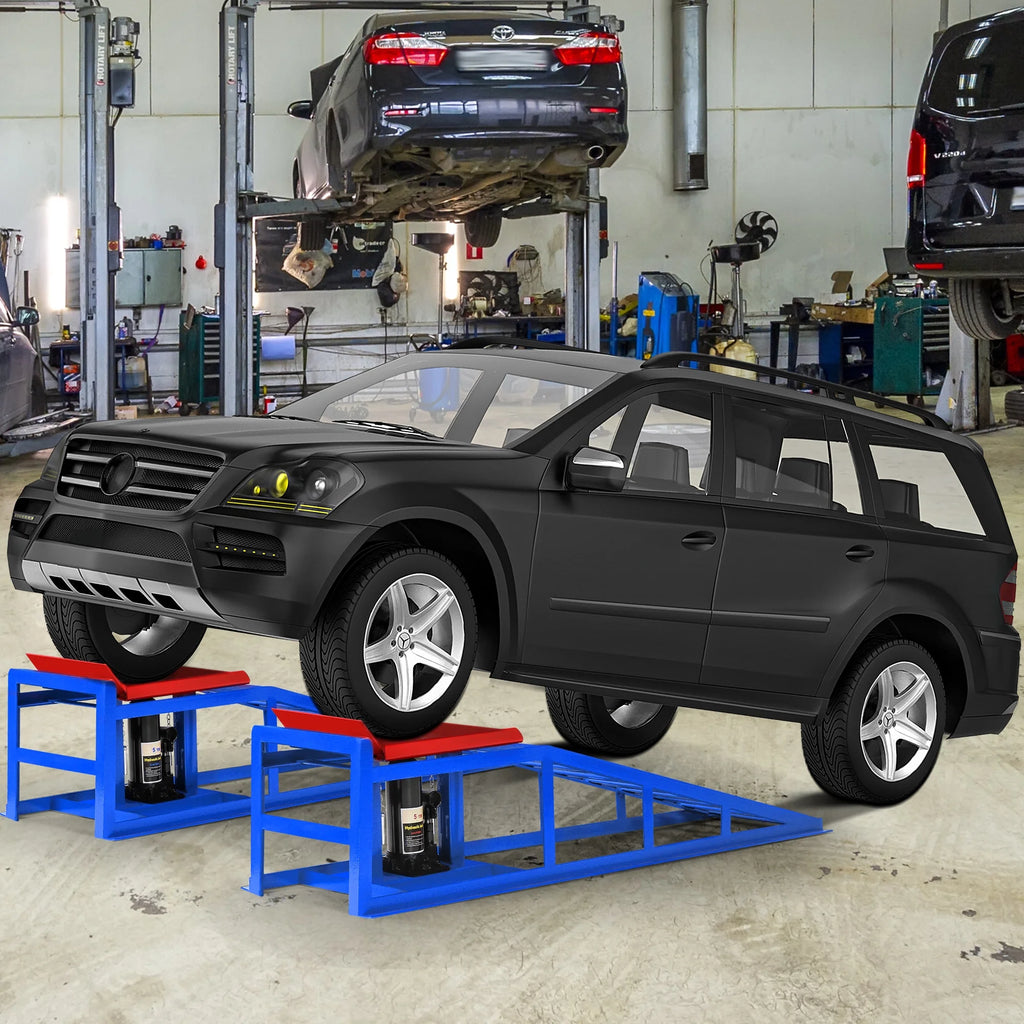 Lafati 2-Pack Hydraulic Car Ramps: Heavy-Duty Vehicle Ramps with 5T / 10000lbs Jack Load Capacity. Portable Design for Effortless Oil Changes and Car Lifts
