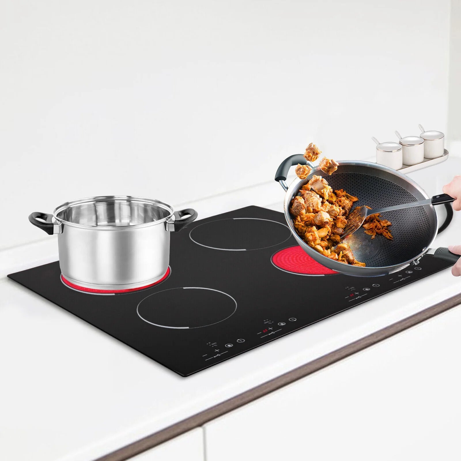 4-Burners Electric Ceramic Cooktop Built-in Cooktop Stove Ceramic Cooking Stove for kitchens. cabins