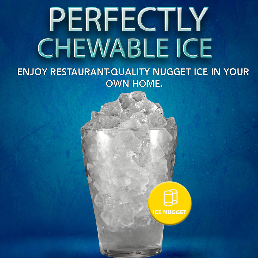 Frigidaire Nugget Ice Maker EFIC256. Countertop Nugget Ice Machine with Transparent Window. Nugget Ice Maker with 44 lbs. Capacity. Auto Self Cleaning Ice Maker Machine. Black