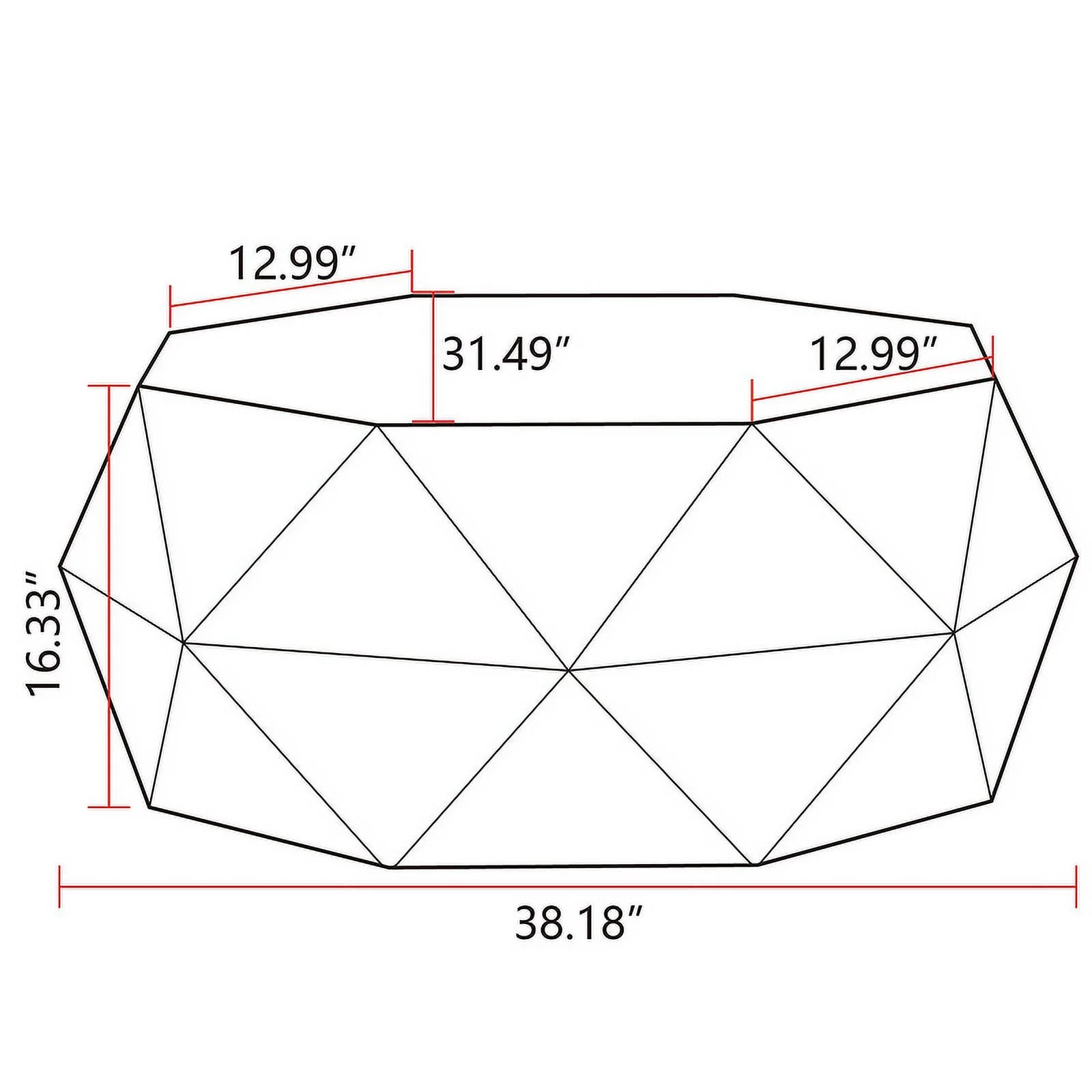 38Three-dimensional Embossed Pattern Coffee Table. Octagon Coffee table. American Retro Style Coffee Table for Office. Dining Room and Living Room. Nature