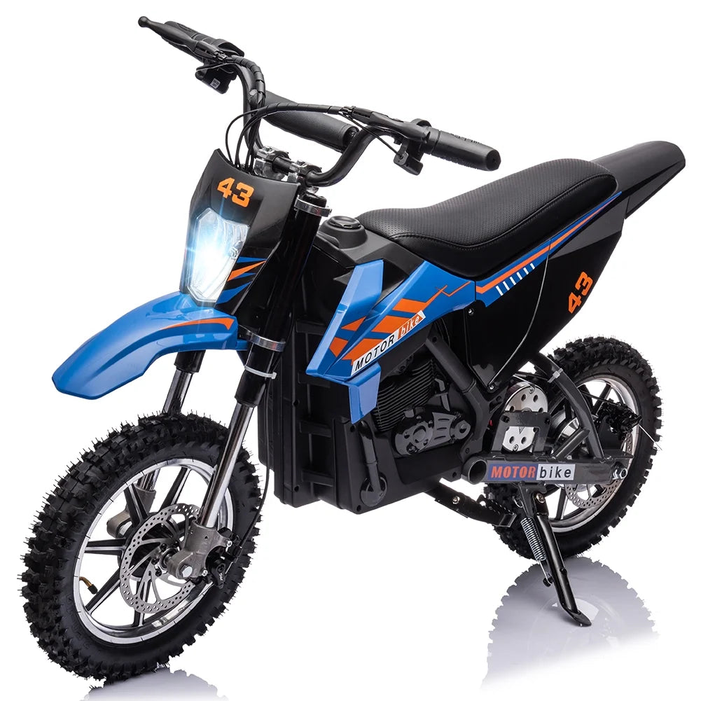 COZONY 36V Kids Electric Dirt Bike.15.5MPH Kids Electric Motorcycle W/ 350W Brushless Motor��LED lights. Air-Filled Tires. Leather Seat.Disc Brake.Max Load 175 Lbs.for Kids Ages 14+ Teenagers. Black