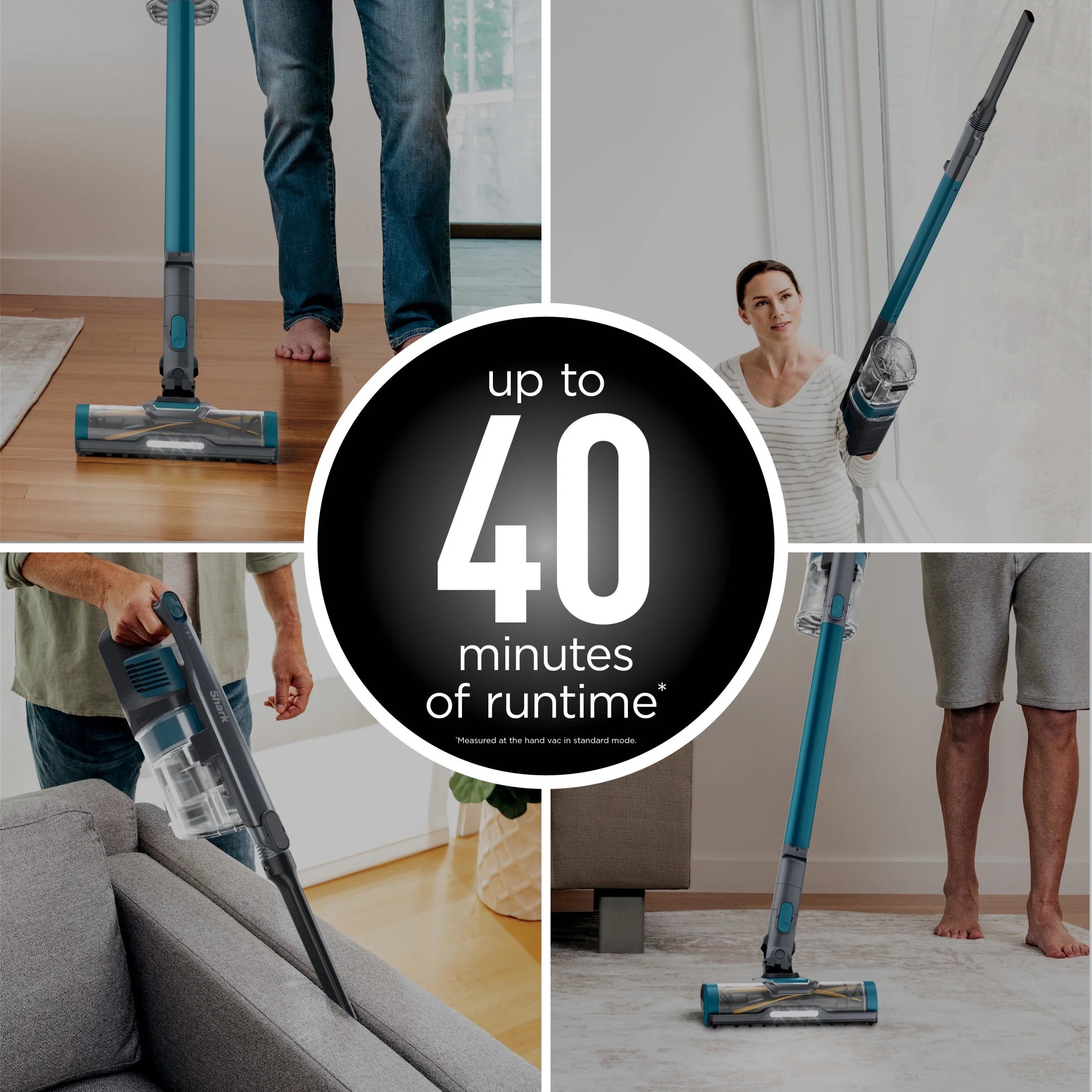 Shark Pet Pro Bagless Cordless Stick Vacuum. Carpets and Hardfloors. Powerfins Brushroll. No Hair Wrap. Up to 40 Min Runtime. XL Dust Cup. IZ240 Teal