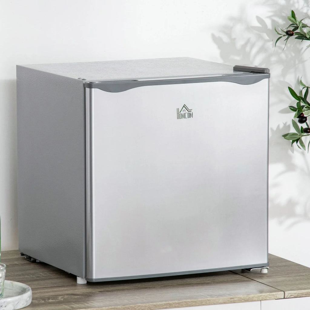 HOMCOM Mini Freezer Countertop. 1.1 Cu.Ft Compact Upright Freezer with Removable Shelves. Reversible Door for Home. Dorm. Apartment and Office. gray  05