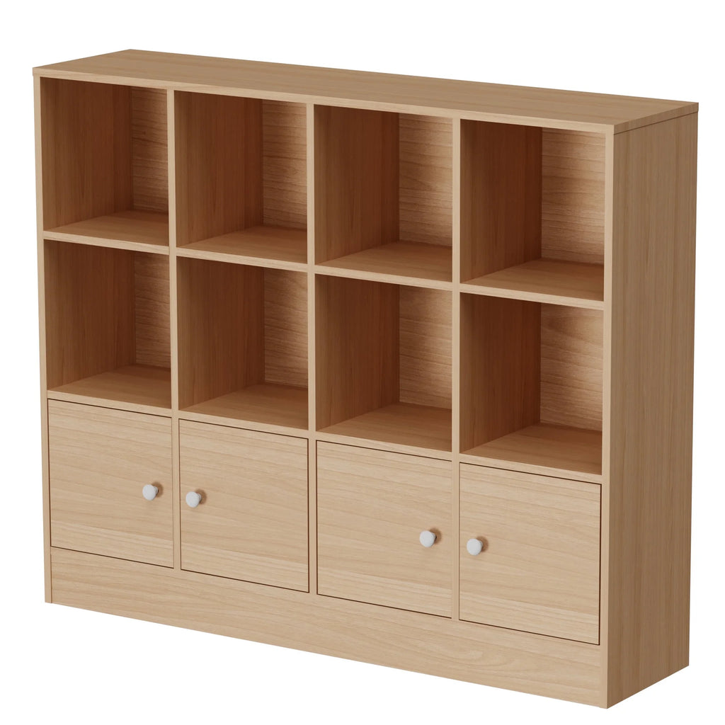 Cozy Castle 3-Tier Open Cube Bookcase with 12 Cubes and 4 Doors. Adjustable Shelves. White