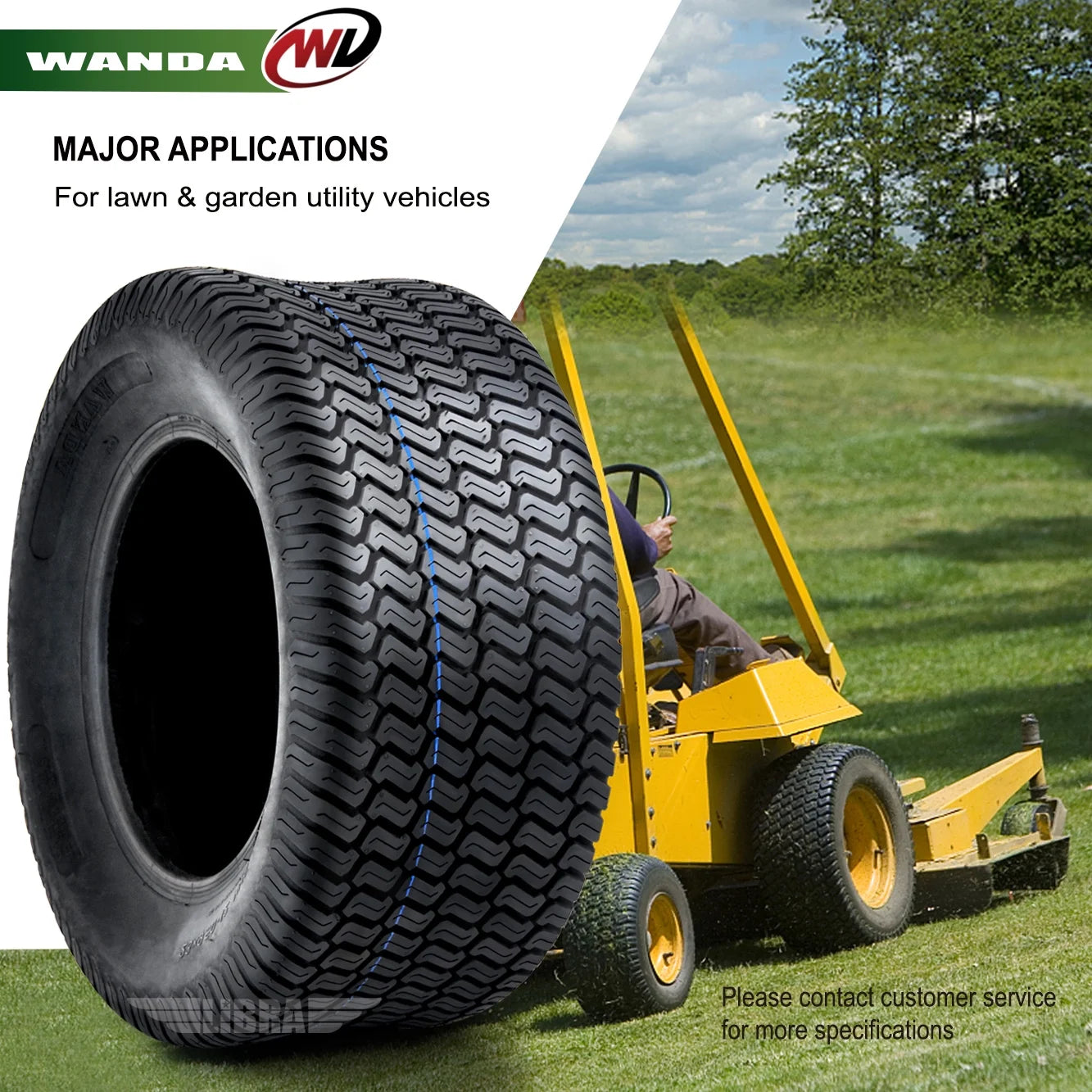 Set of 4 New Lawn Mower Turf Tires 16x6.5-8 Front & 23x10.5-12 Rear 4PR 13019/49