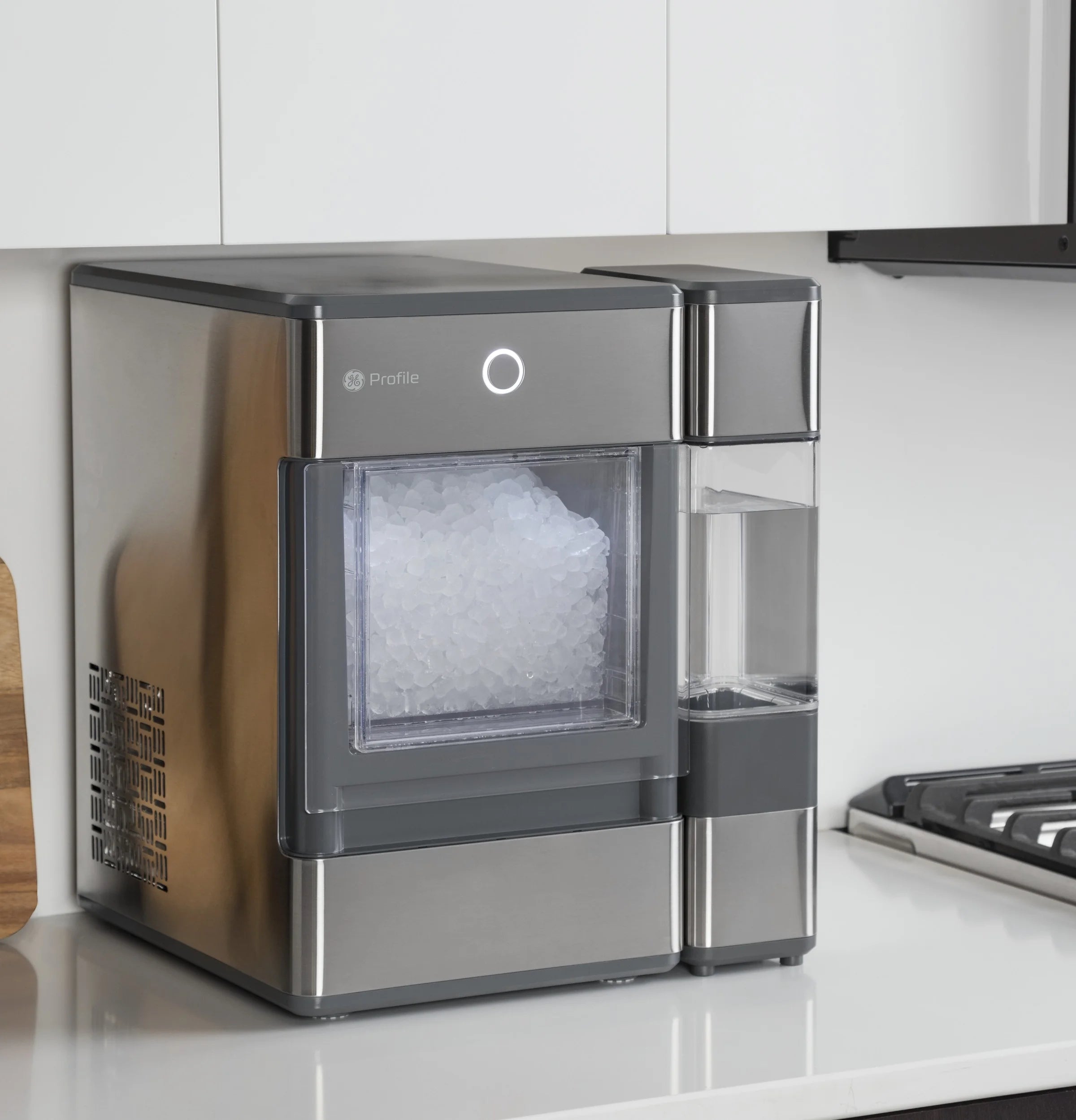 GE Profile? Opal? Nugget Ice Maker + Side Tank. Countertop Icemaker. Stainless Steel. 33lbs Daily Ice Production
