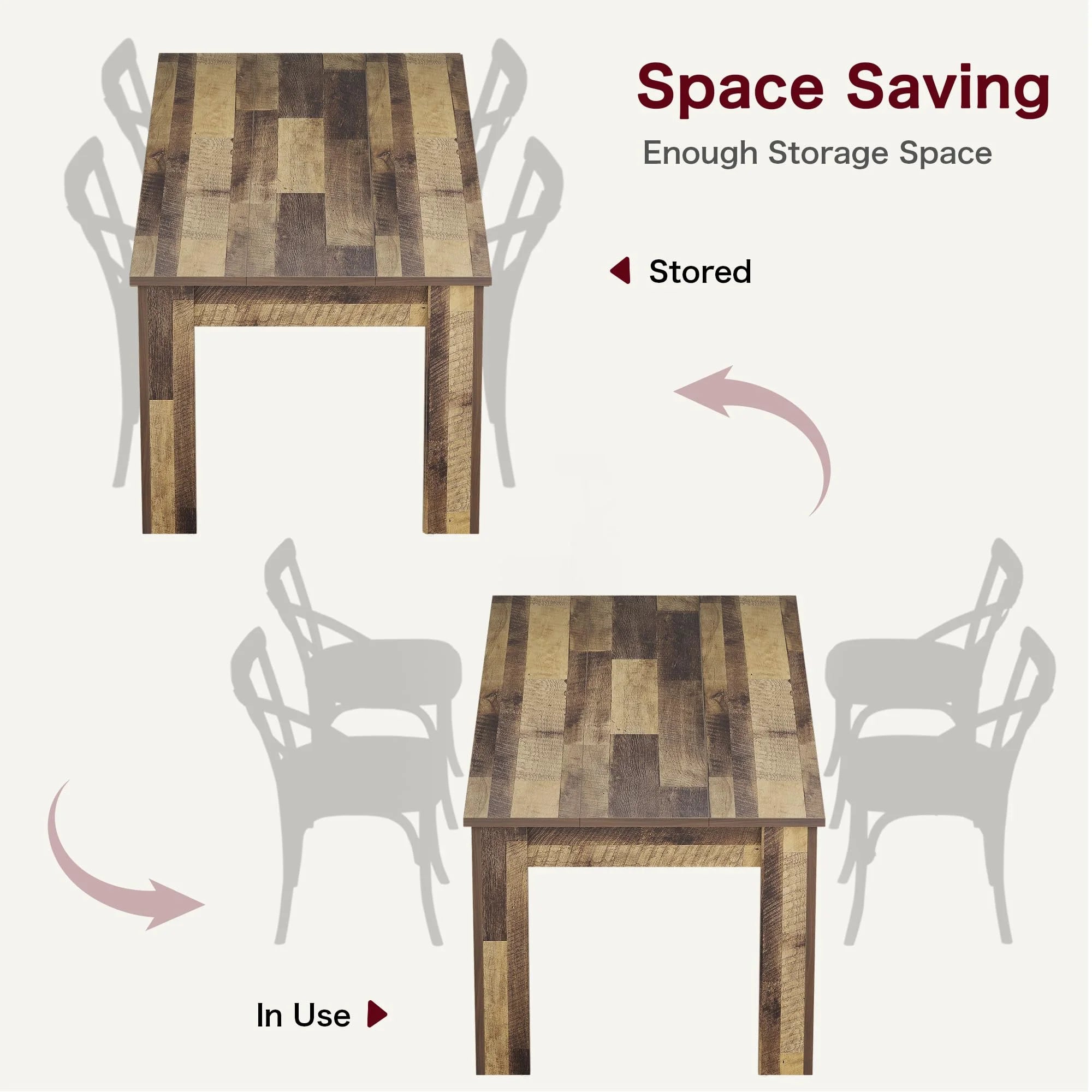 Dining Table for 4-6.63-inch Dining Tables for 4.Farmhouse Kitchen Table with Large Tabletop.Rectangular Dining Room Table.Kitchen Dining Table Dinner Table for Kitchen.Living Room��Only table��