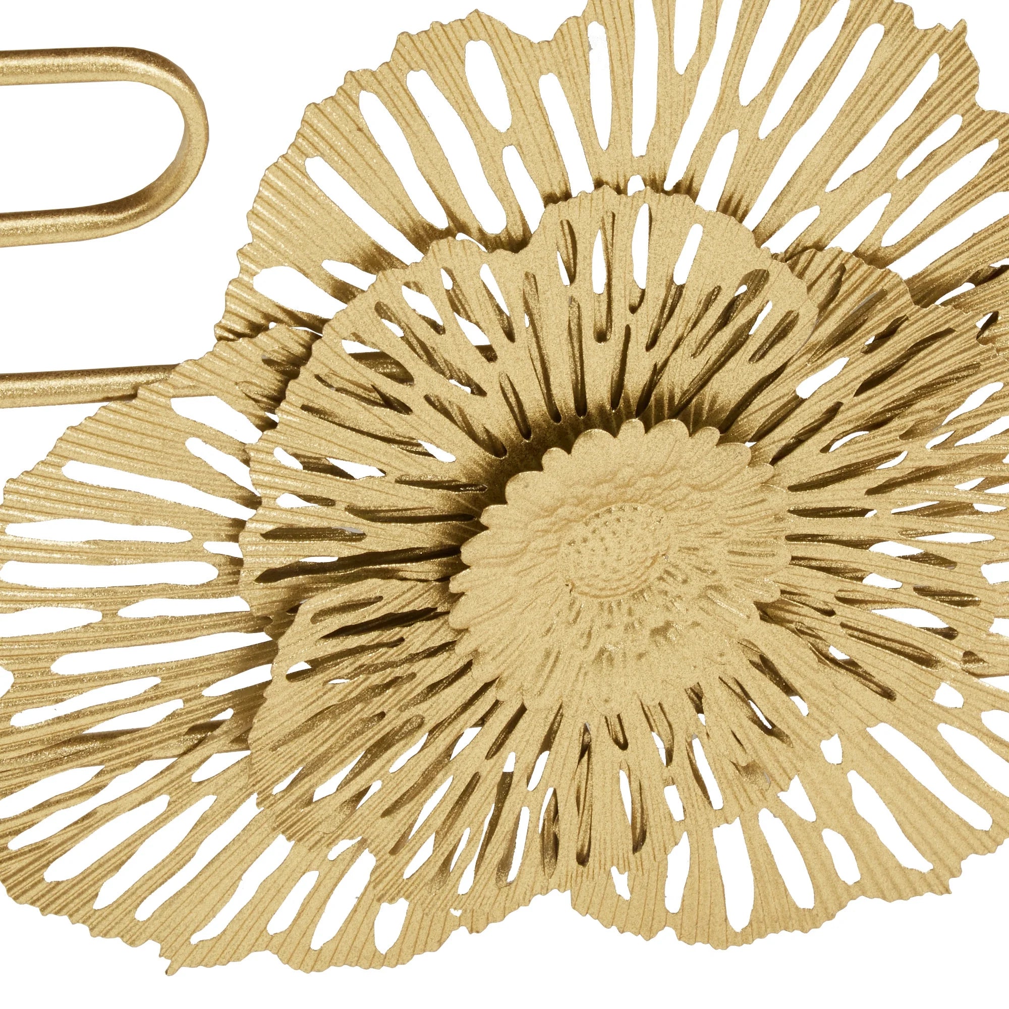Weston Home Ditmas Glam Peony and Ginkgo Rectangular Coffee Table with Mirror Top. Gold