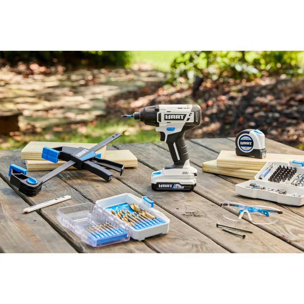 HART 20-Volt Cordless 1/4 Hex Chuck Impact Driver Kit. (2) 1.5Ah Lithium-Ion Batteries. Gen 2