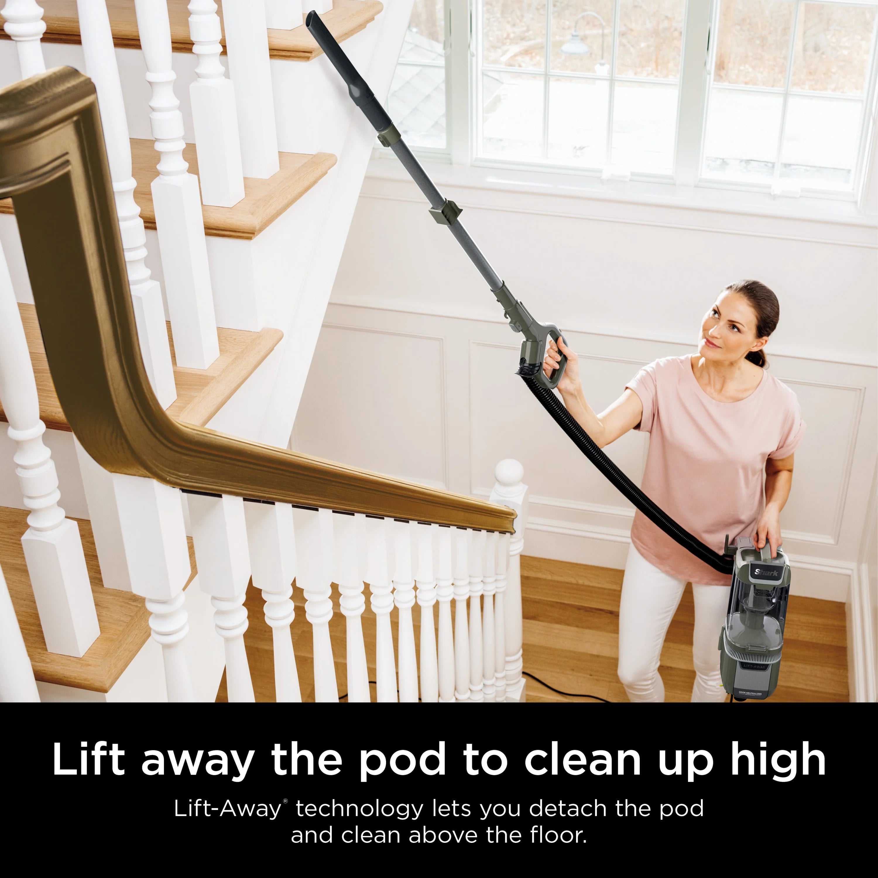 Shark Upright Vacuum. Rotator Pet Lift-Away ADV. Pet Friendly. Bagless. DuoClean PowerFins HairPro Brushroll. HEPA Filter. Hard Floor and Carpet. Swivel Steering. LED Lights. LA700. Sage