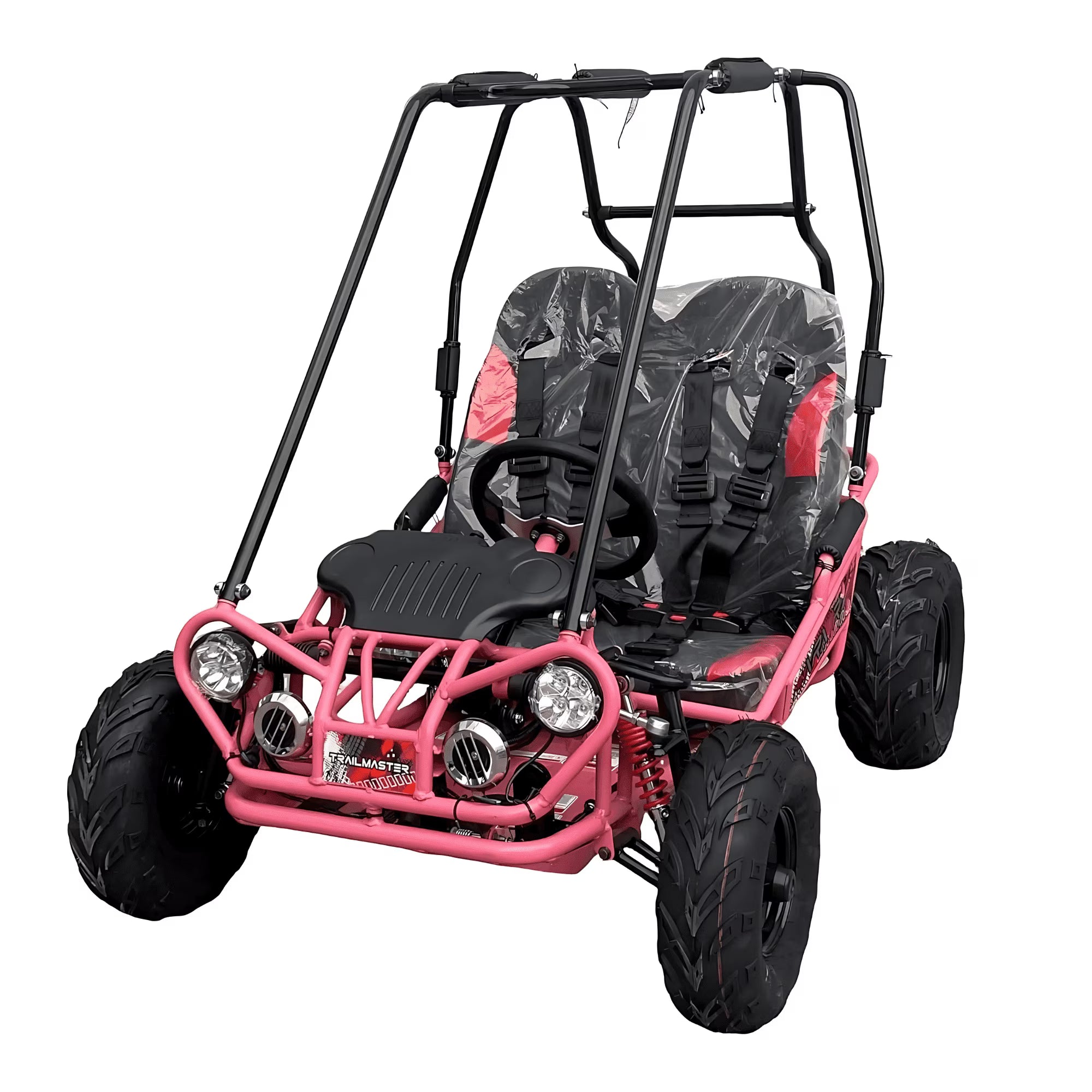 Trailmaster Ultra Mini XRX+ Go Kart Buggy. High Back Seats. Adjustable for Younger Riders. Throttle Limiter and Kill Remote. with Pre-Assembled Version Now! (Plus. Red)