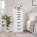 Homfa Vertical 8 Drawer Dresser. 44.5����H Modern Drawers Dresser for Bedroom Living Room. White