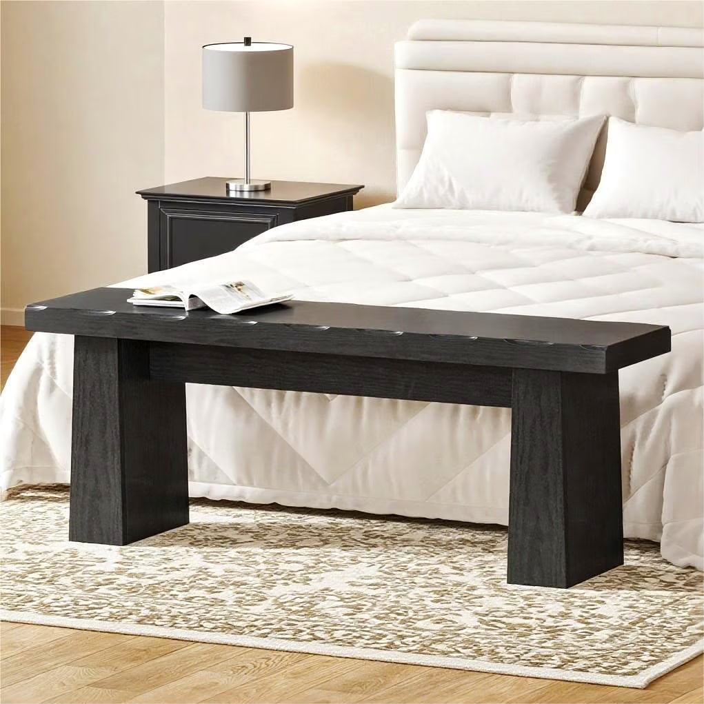 Fnova 48 Wooden Two - Person Backless Entryway Bench with Under - Bench Storage for Outdoor Garden. Living Room. Bedroom. Dining Room. Hallway