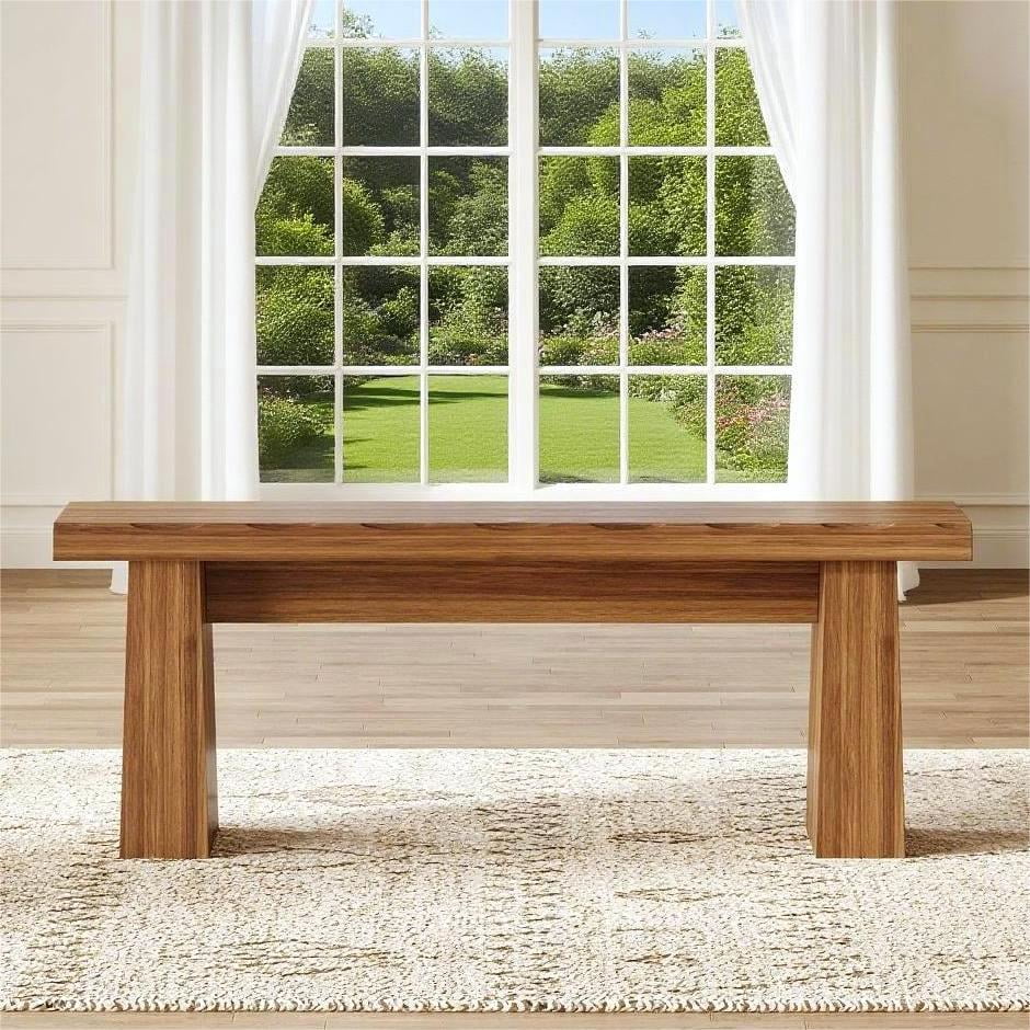 Fnova 48 Wooden Two - Person Backless Entryway Bench with Under - Bench Storage for Outdoor Garden. Living Room. Bedroom. Dining Room. Hallway