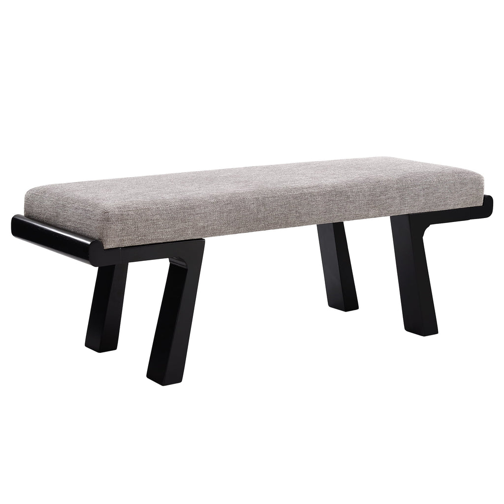 Zesthouse 47.4 Linen Upholstered Bench. Entryway Bench with Solid Wood Legs. Modern Ottoman Bench for Living Bedroom Room. Beige