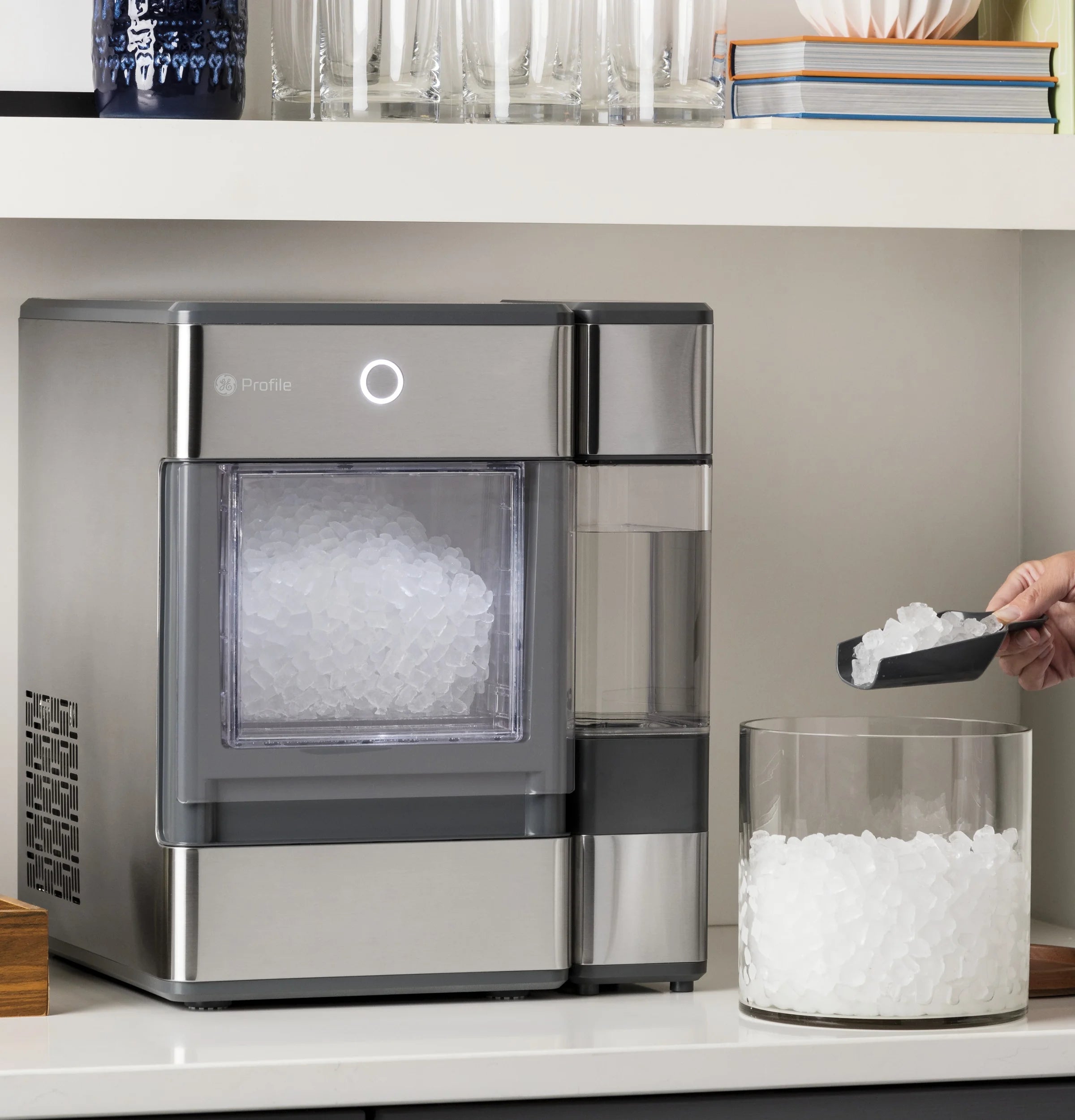 GE Profile? Opal? Nugget Ice Maker + Side Tank. Countertop Icemaker. Stainless Steel. 33lbs Daily Ice Production