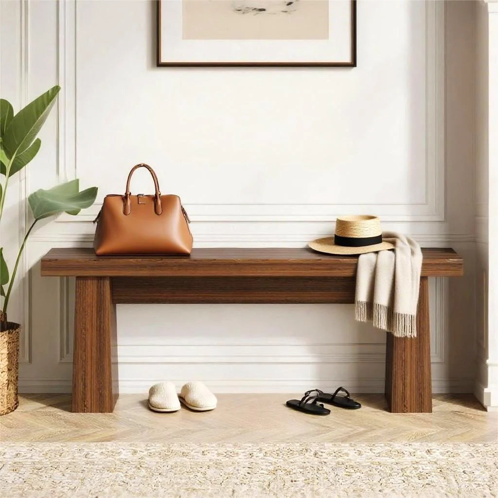 Fnova 48 Wooden Two - Person Backless Entryway Bench with Under - Bench Storage for Outdoor Garden. Living Room. Bedroom. Dining Room. Hallway