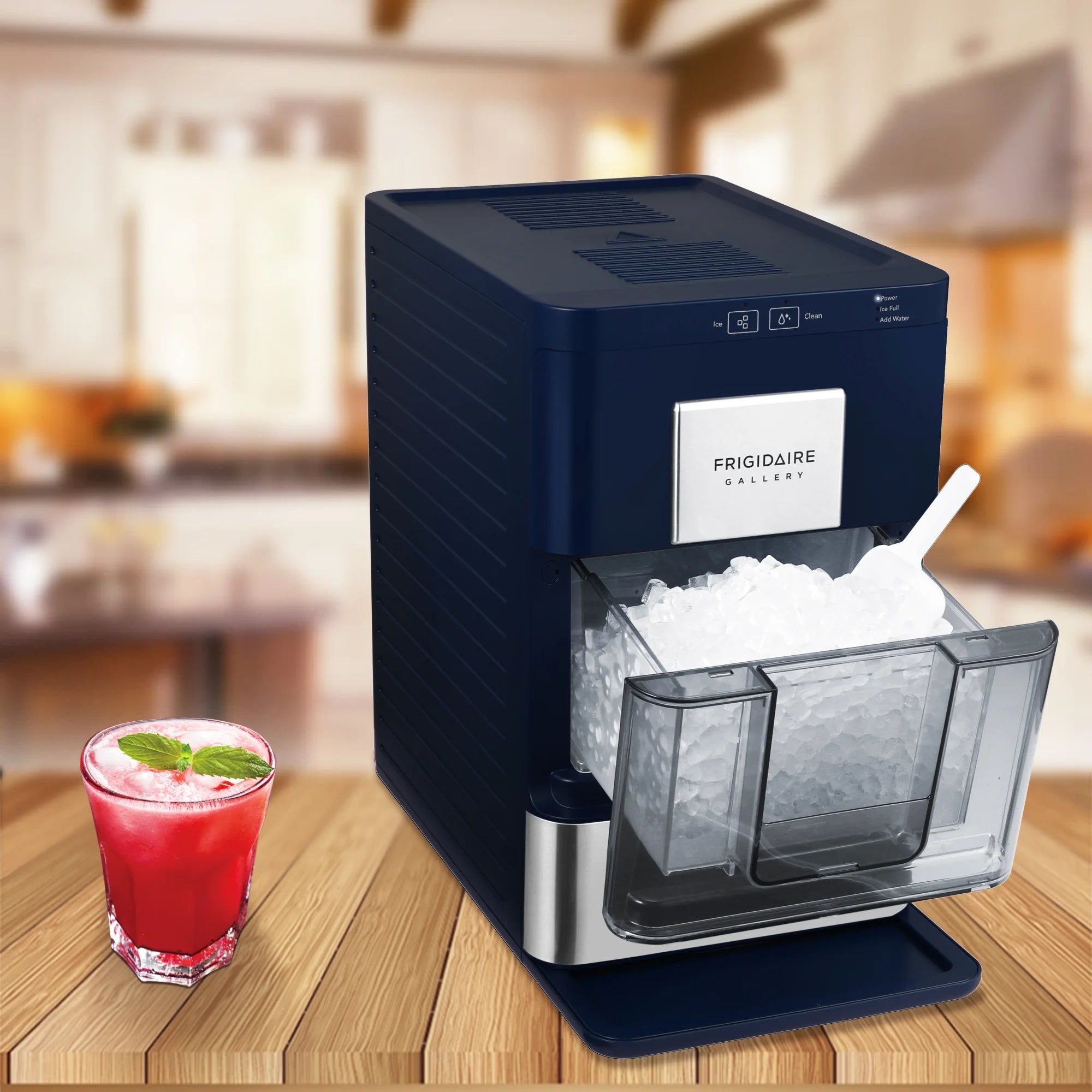 Frigidaire Nugget Ice Maker EFIC256. Countertop Nugget Ice Machine with Transparent Window. Nugget Ice Maker with 44 lbs. Capacity. Auto Self Cleaning Ice Maker Machine. Black