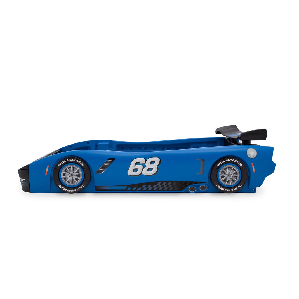 Delta Children Turbo Race Car Twin Bed. Blue