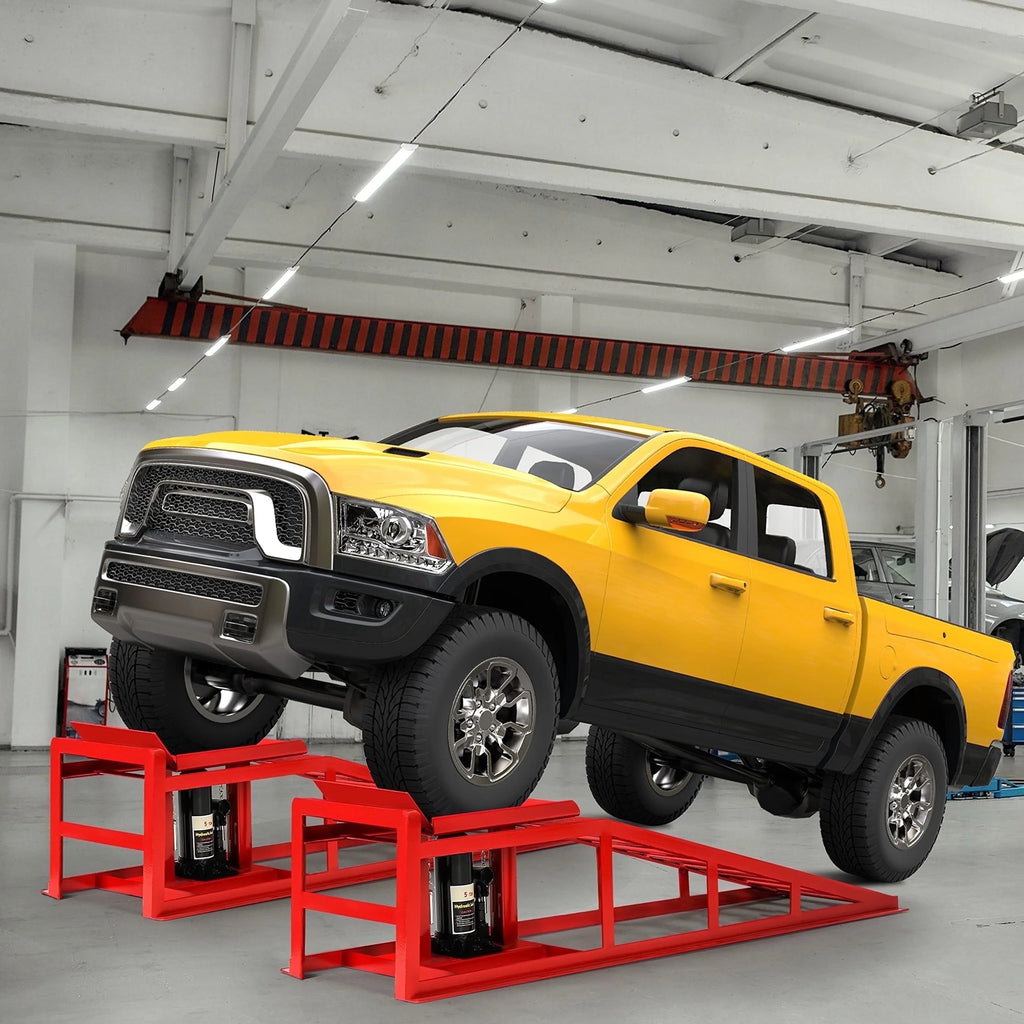 Lafati 2-Pack Hydraulic Car Ramps: Heavy-Duty Vehicle Ramps with 5T / 10000lbs Jack Load Capacity. Portable Design for Effortless Oil Changes and Car Lifts
