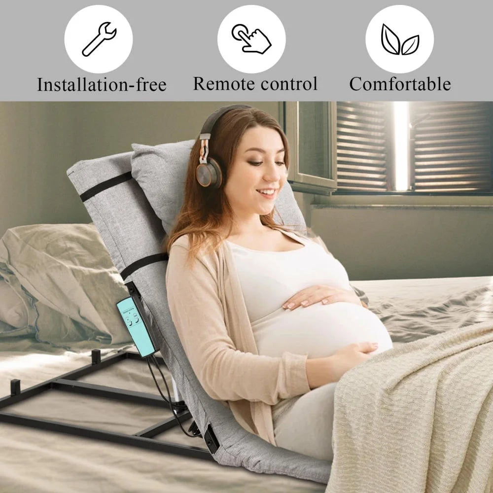 Adjustable Power Lifting Bed Backrest for Elderly Patient Injured. Sit-up Back Rest Chair for Neck Lumbar Back Support. Electric Lifting Backrest for Bed (Gray)