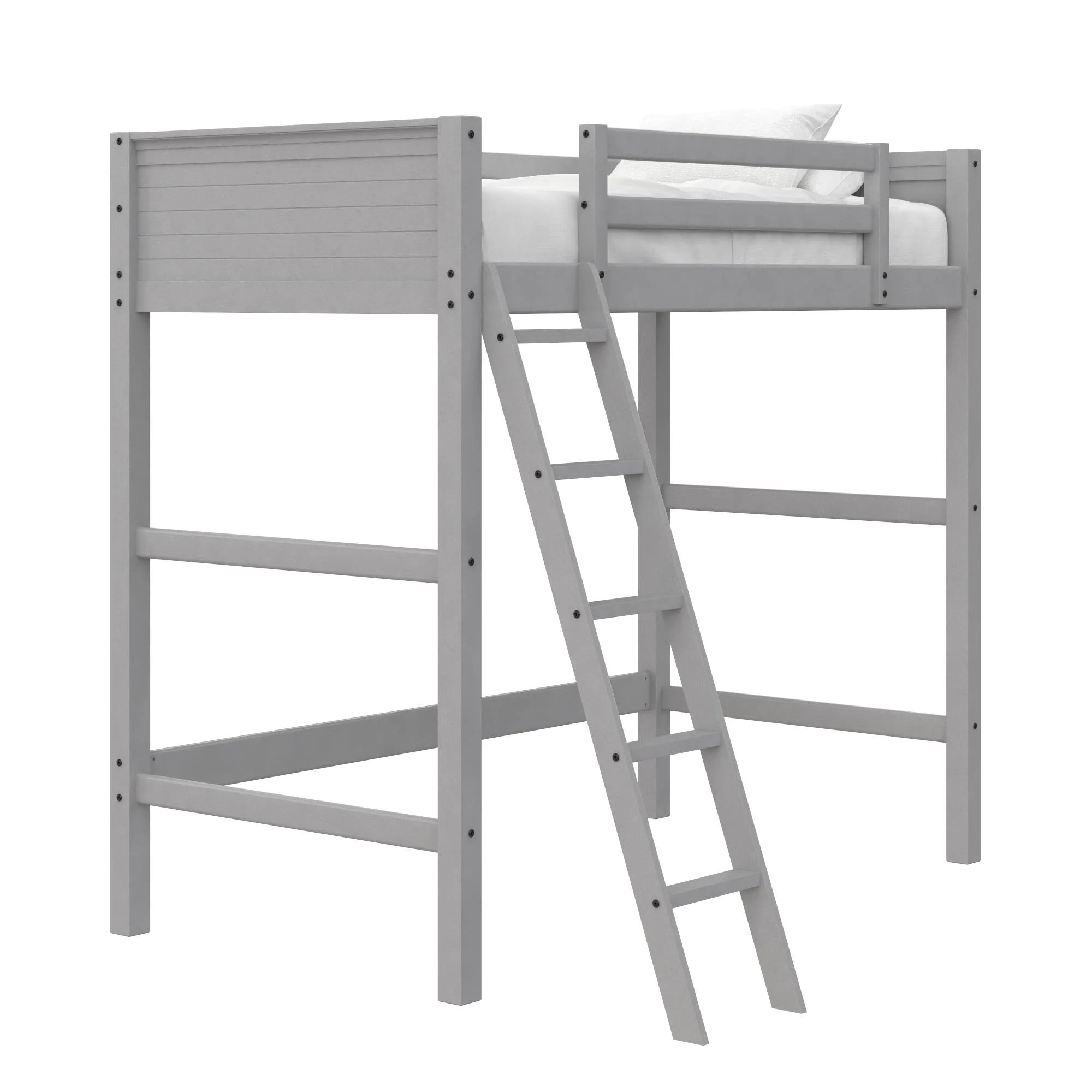 Your Zone Kiarah Twin Loft Bed with Ladder. White