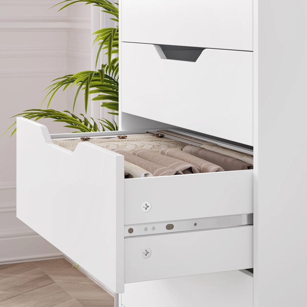 Homfa Vertical 8 Drawer Dresser. 44.5����H Modern Drawers Dresser for Bedroom Living Room. White