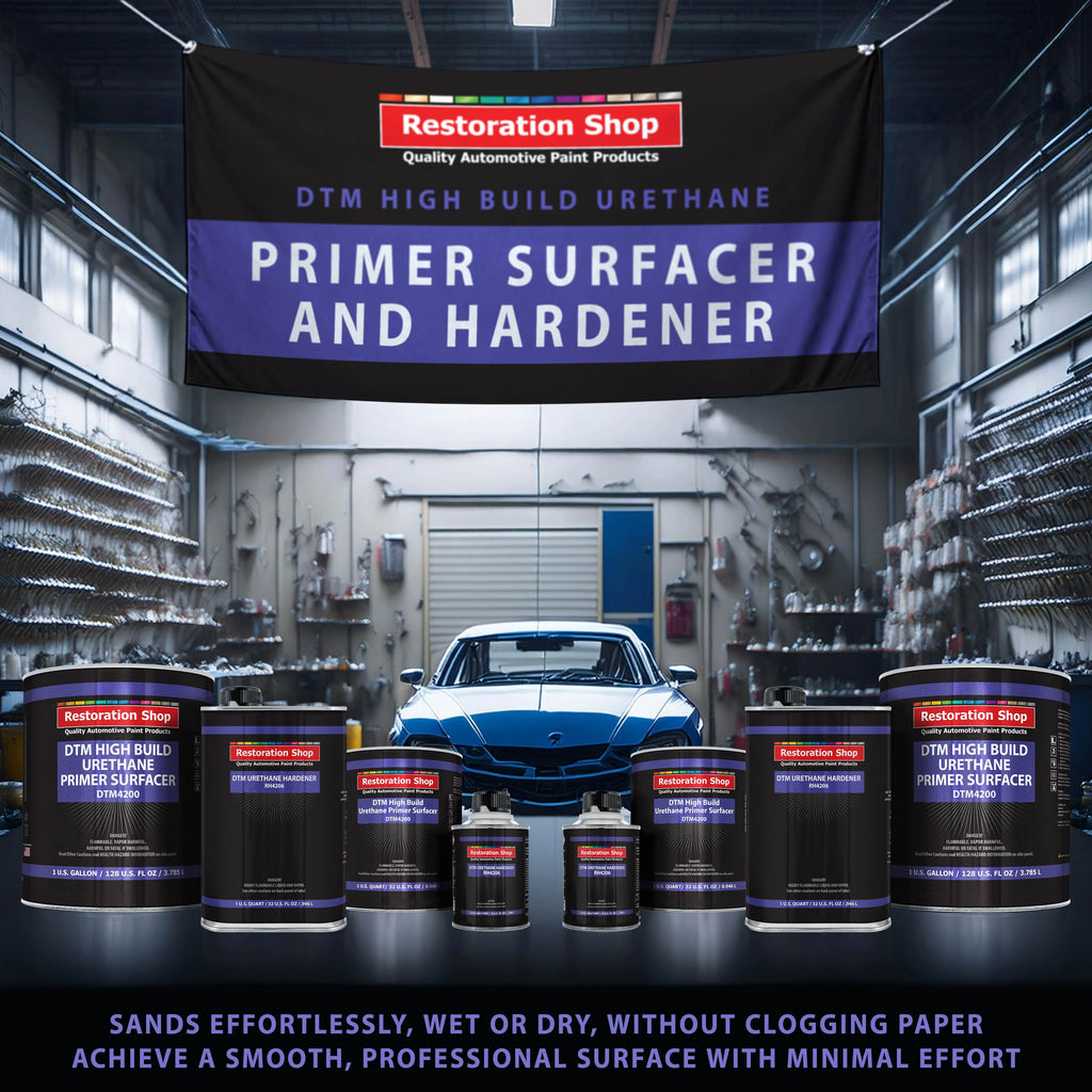 1.25 Gallon 2K High Build Primer Automotive Paint Kit - 1 Gal. Gray Urethane Primer Surfacer. 1 Qt Hardener. 4:1 Mix Ratio - Professional Auto Car Refinish Coating - Auto Body Repair