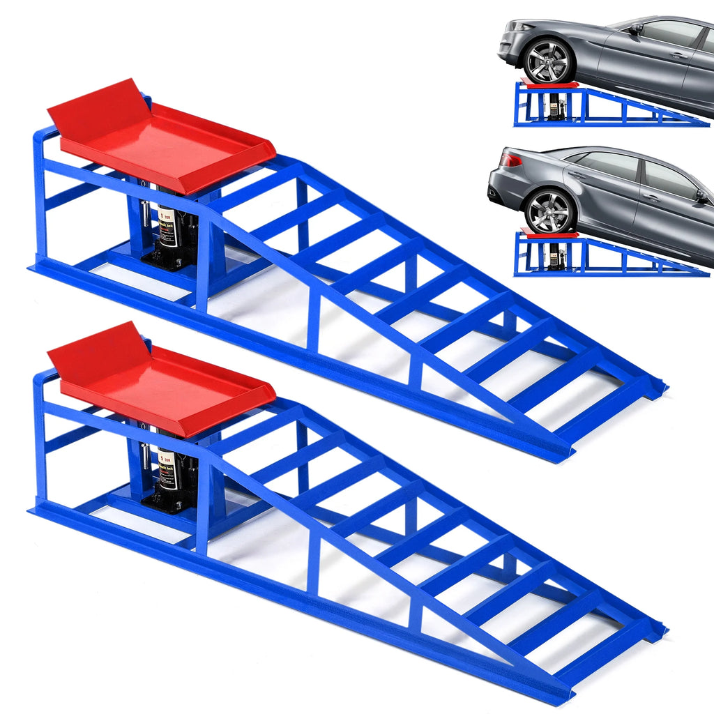Lafati 2-Pack Hydraulic Car Ramps: Heavy-Duty Vehicle Ramps with 5T / 10000lbs Jack Load Capacity. Portable Design for Effortless Oil Changes and Car Lifts