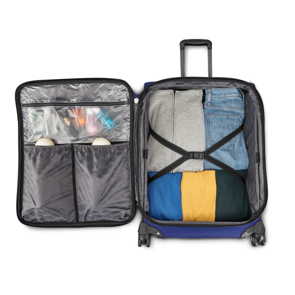 American Tourister Cargo Max 25 Softside Medium Checked Spinner Luggage Single Piece - Sapphire Blue
