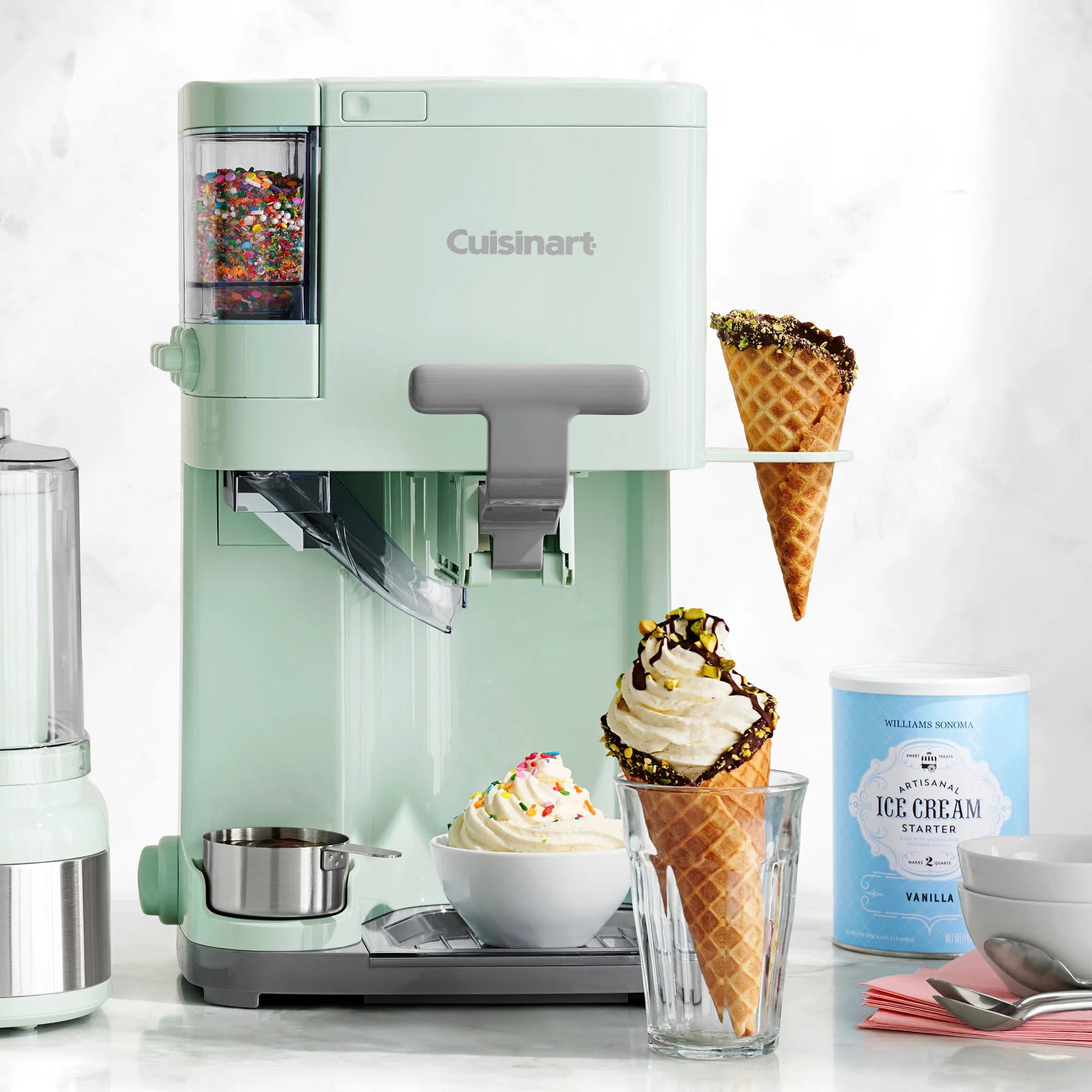 Cuisinart Soft Serve Ice Cream Machine- Mix It In Ice Cream Maker. Mint Green