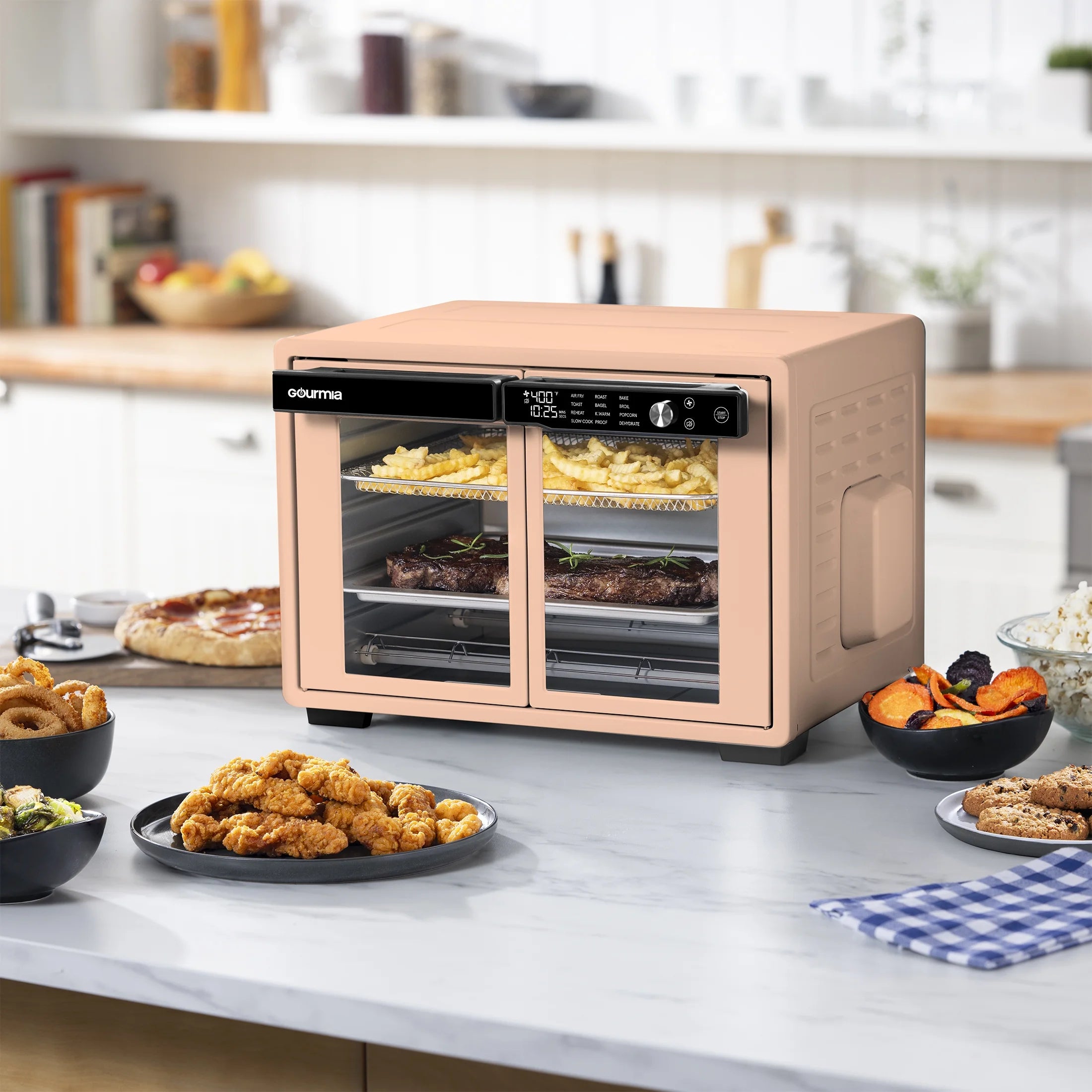 Gourmia 1700W 9-Slice Digital Toaster Oven Air Fryer. 12 Cooking Preset. 35L. Stainless Steel