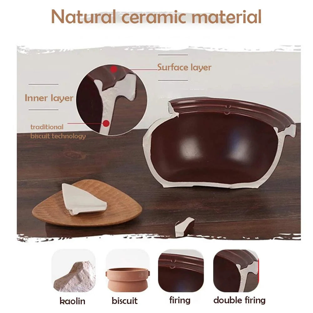 TIANJI Electric Claypot Crock Pot Stew Pot Rice Cooker Ceramic Soup Porridge Maker 3L.24h Pre-set