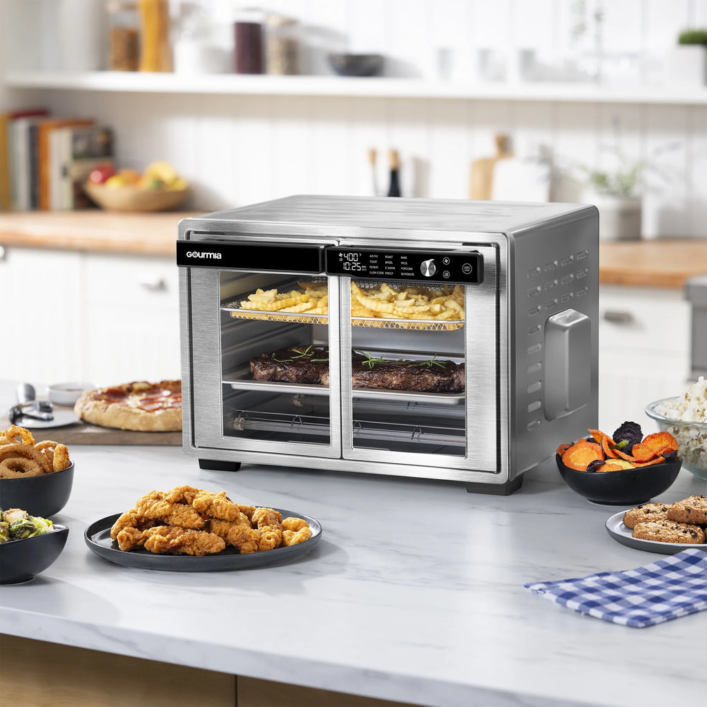 Gourmia 1700W 9-Slice Digital Toaster Oven Air Fryer. 12 Cooking Preset. 35L. Stainless Steel
