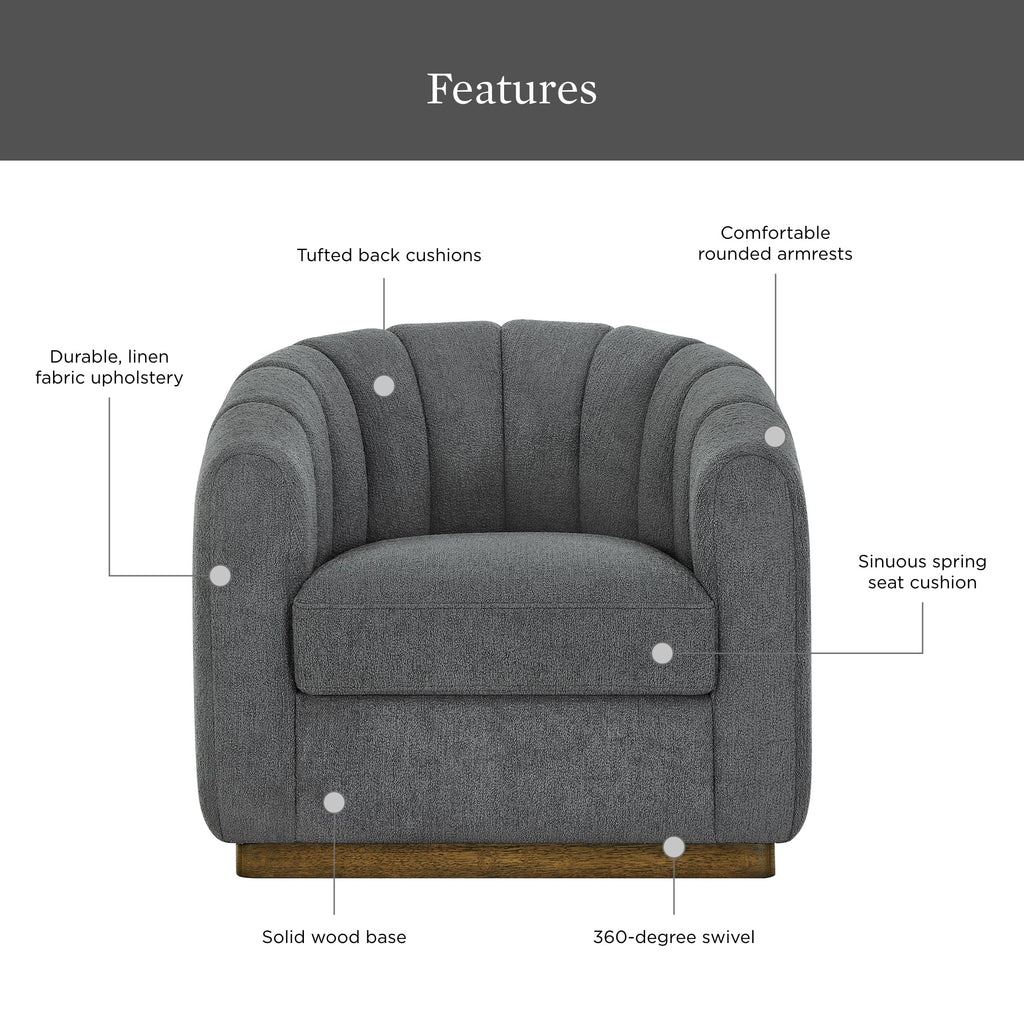 Better Homes & Gardens Lillian Accent Swivel Chair. Cream Linen