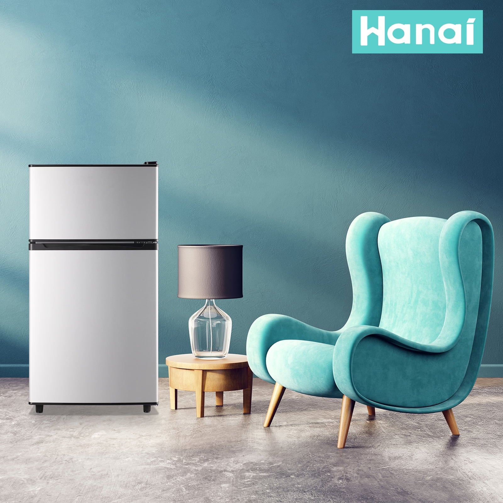 WANAI 5.0 Cu.ft Mini Refrigerator with Freezer 7 Settings Temp Adjustable Large Compact Fridge Silver