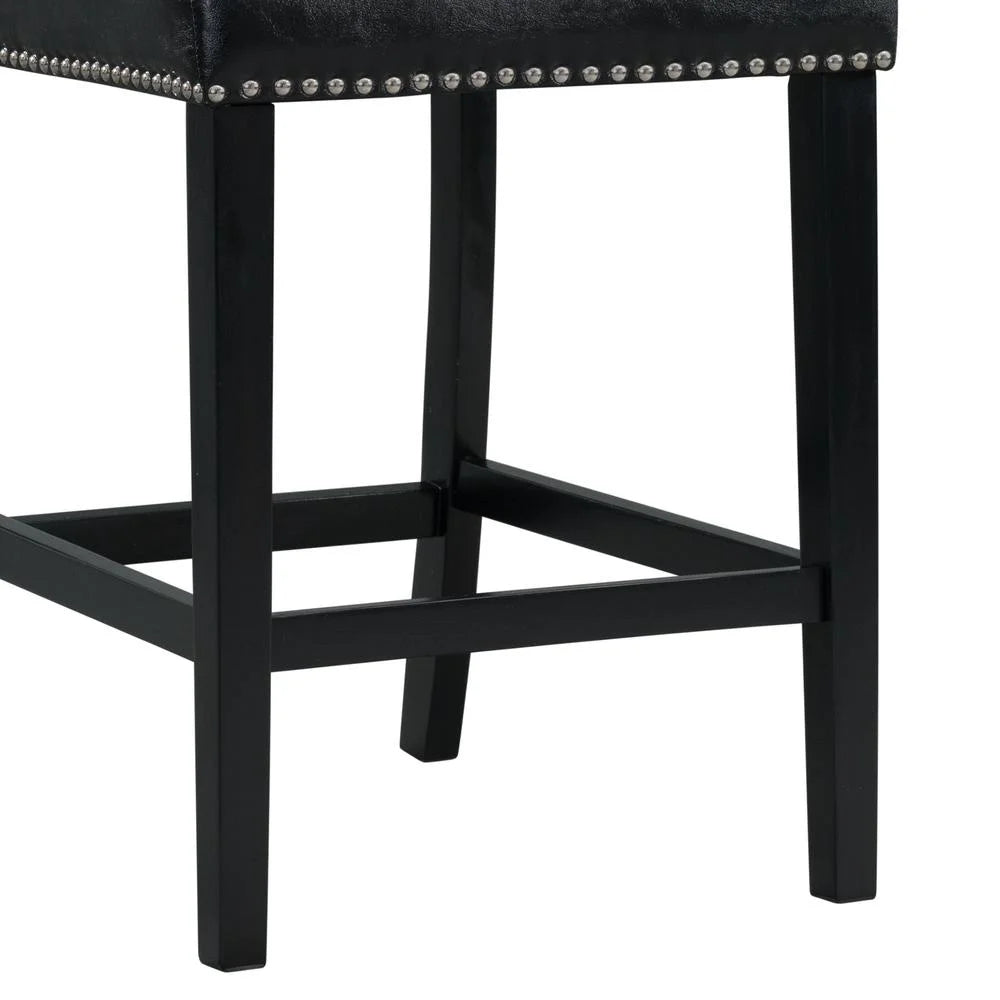 Picket House Celine 5PC Counter Dining Set with 4 Black Faux Leather Chairs
