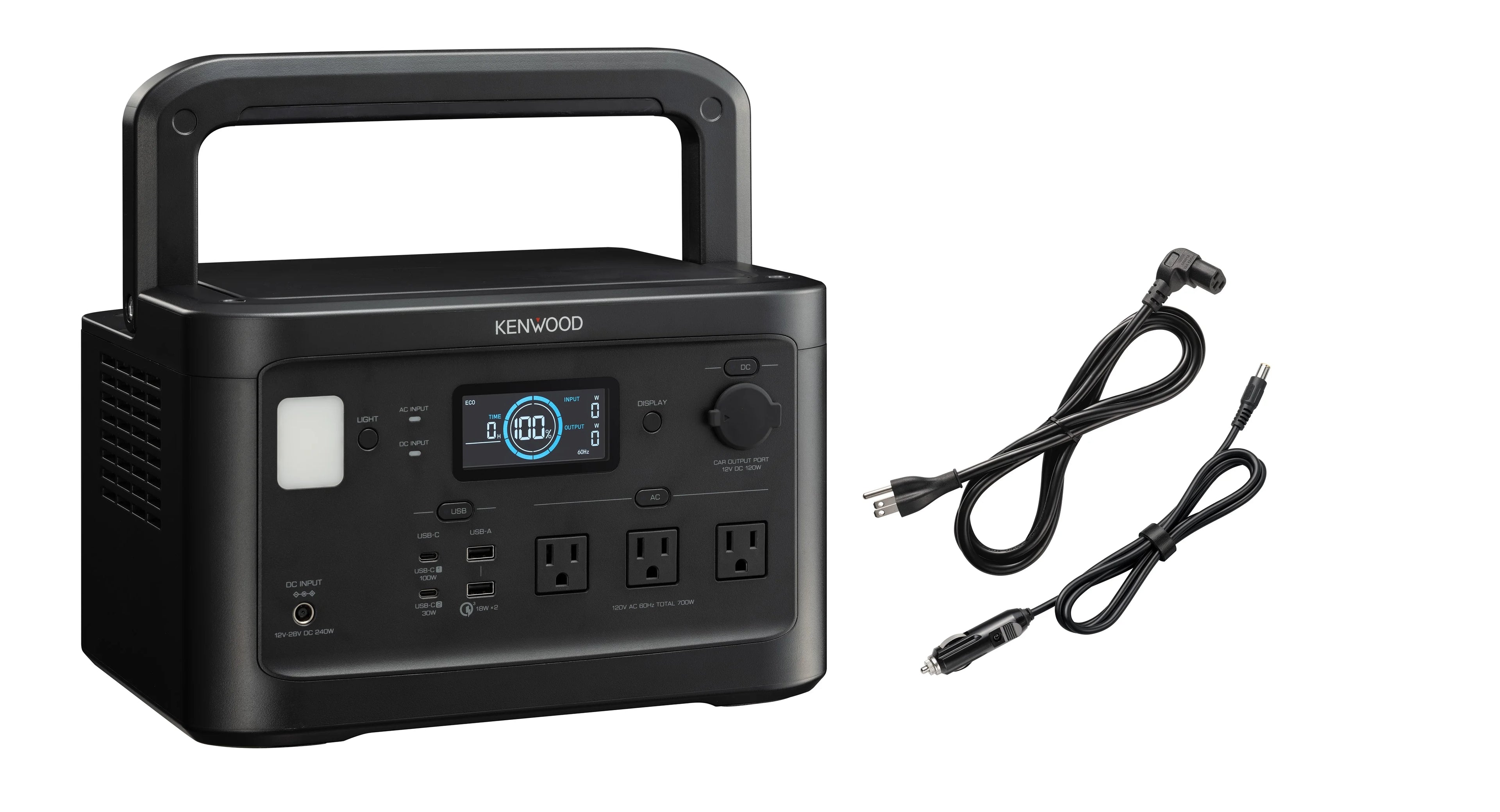 KENWOOD Portable Power Station BN-RK800. 700Wh Backup Lithium Battery. 120V/806W AC Outlets. USB Ports. Automatic Power Supply