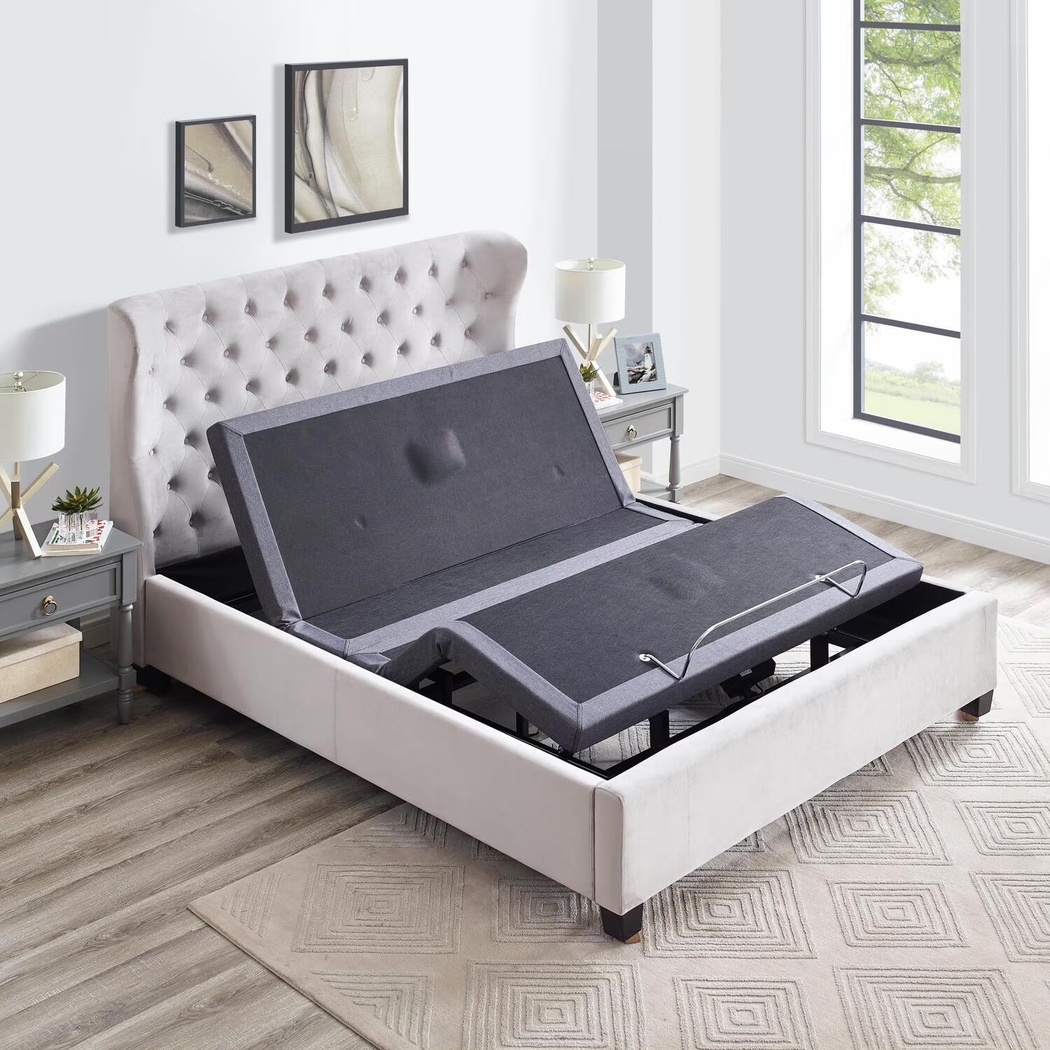 IdealBase Adjustable Bed Frame Twin XL. Massaging Zero Gravity Adjustable Bed Base. Electric Adjustable Beds with 3 Speed Head & Foot Massage. Wireless Remote. 2 USB Ports. 800LBs Capacity Gray