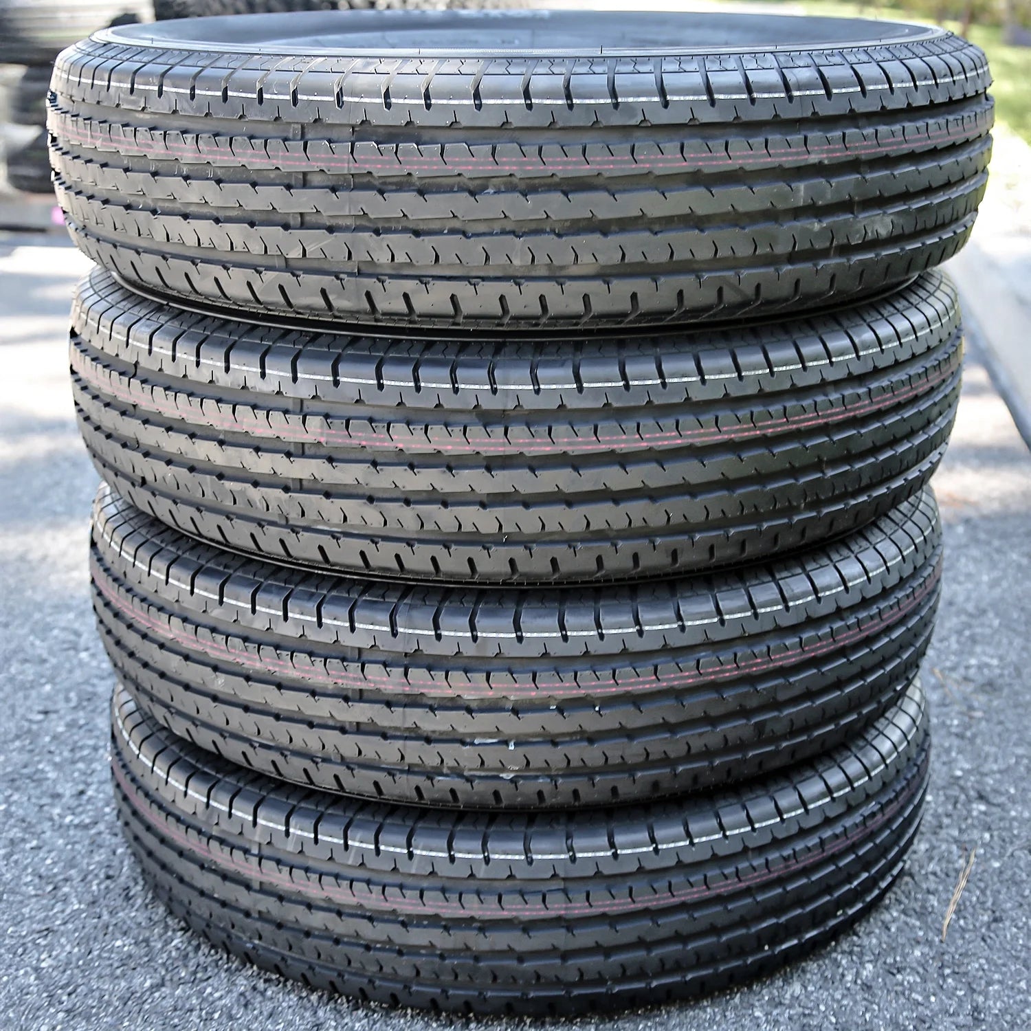 Set of 4 Fortune ST01 Steel Belted ST205/75R15 205/75R15 107/102M D 8 Ply Trailer Tires