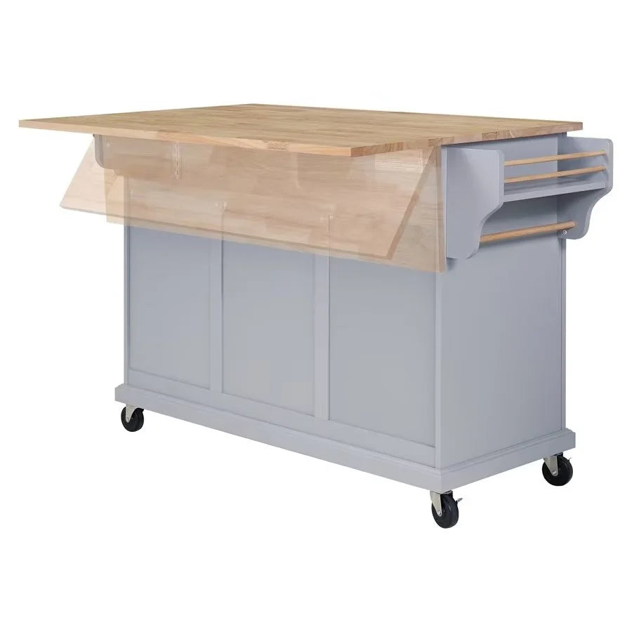 Rolling Kitchen Island with Storage. Utility Kitchen Trolley with Drop-Leaf Countertop. Mobile Kitchen Cart with 2 Drawers. 2 Cabinets and Adjustable Shelves for Dining Room. Kitchen