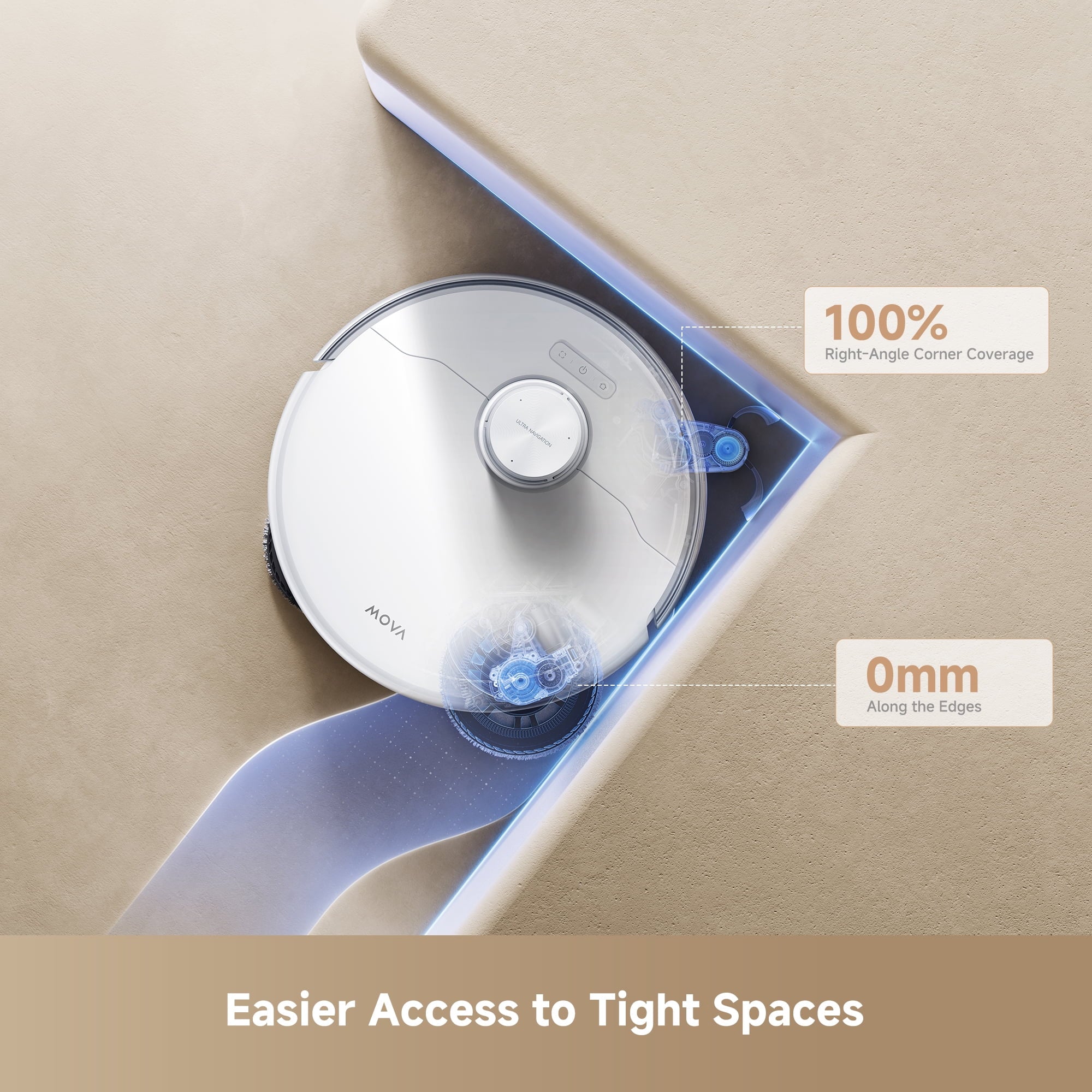 MOVA P50 Pro Ultra Robot Vacuum Cleaner Removable&Liftable Mop.Anti-Tangle.Self Drying&Cleaning