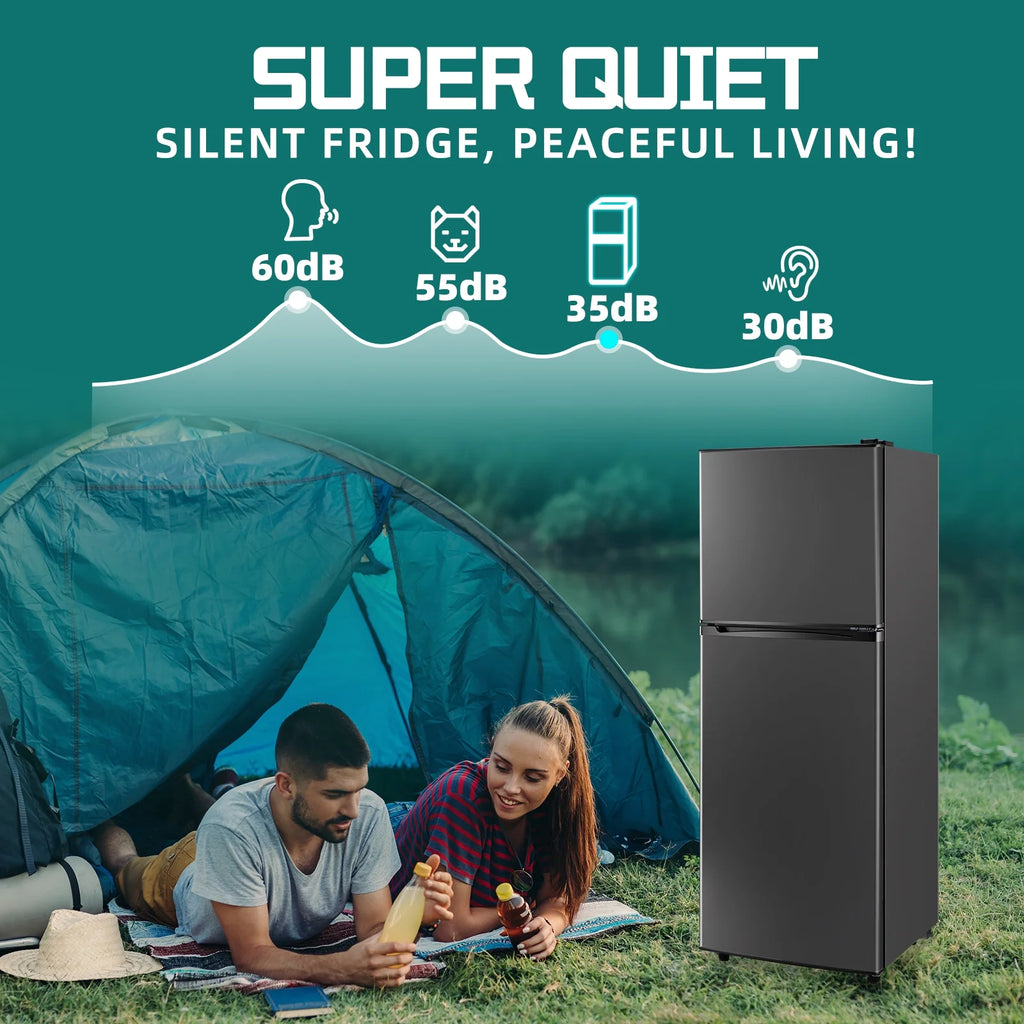 JIEJIA 5.0 Cu.Ft Apartment Size Refrigerators with Separate Freezer. 2 Door Refrigerator. Small Fridge with Freezer. Gray